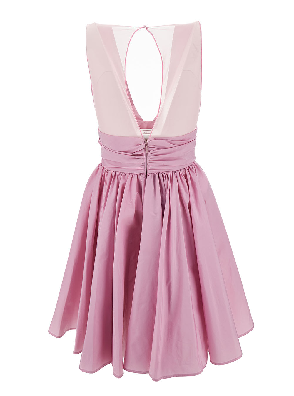 Shop Pinko Mini Pink Dress With Pleated Skirt In Taffetà Woman
