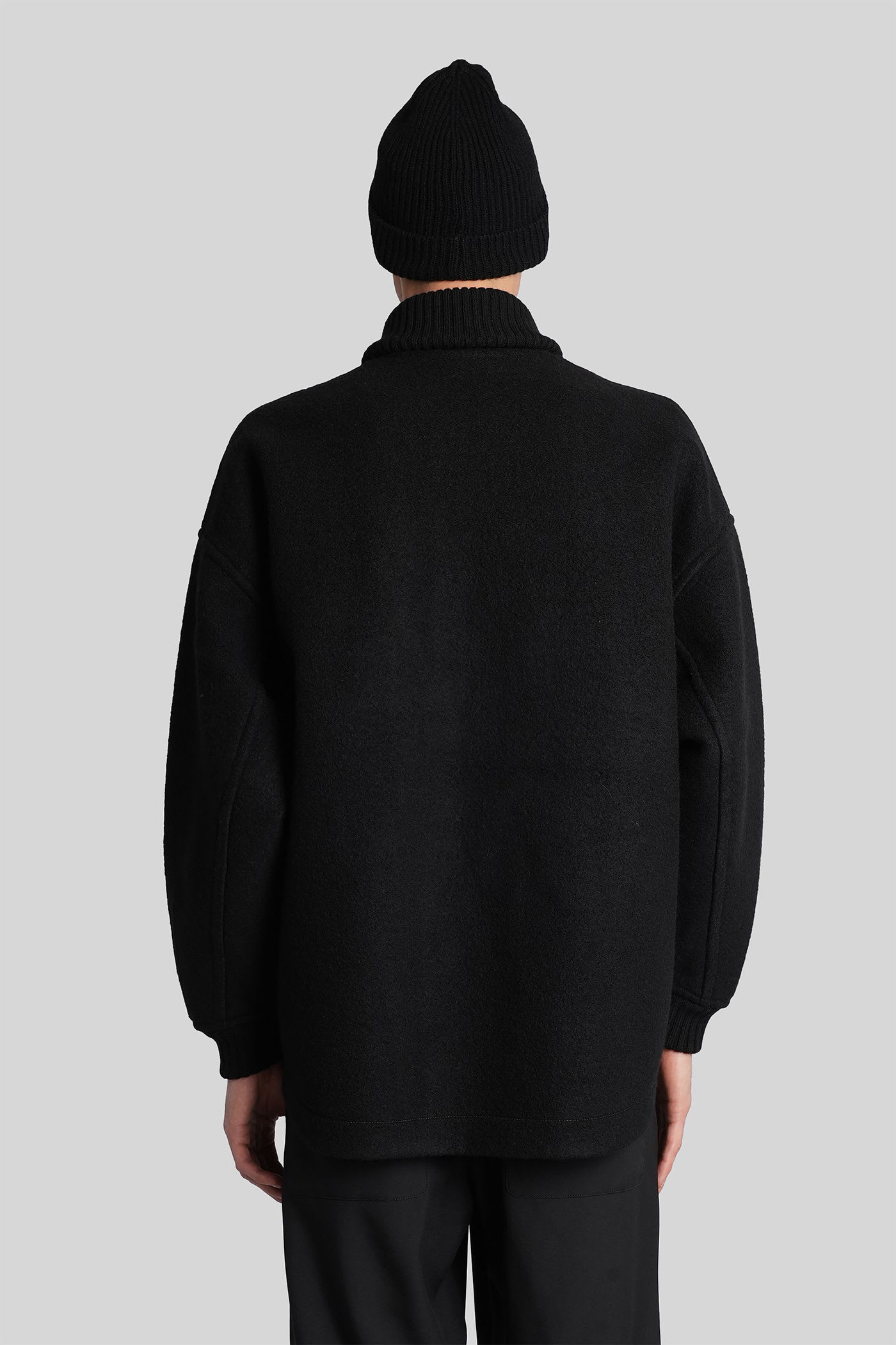 And Wander In Black Wool In Black