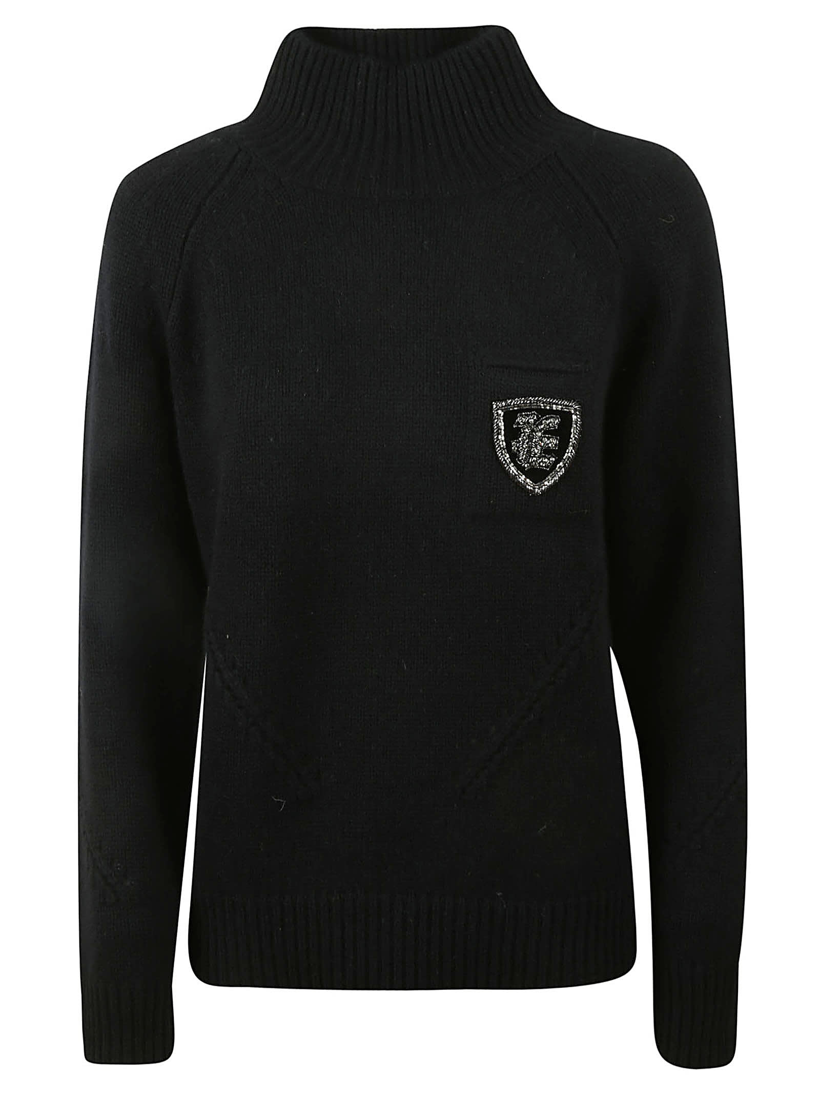 Ermanno Scervino Logo Patch High-neck Ribbed Sweater