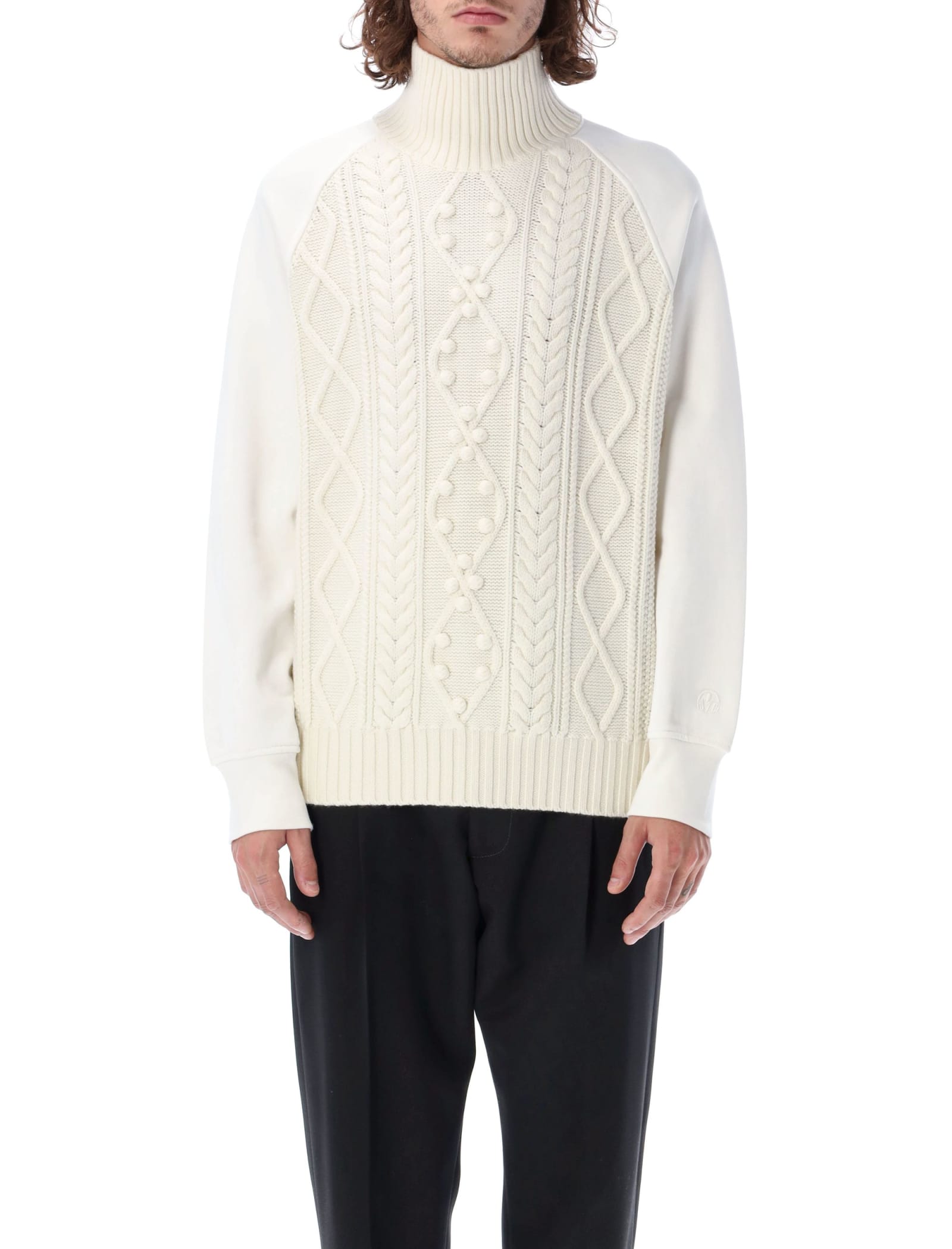 Neil Barrett Hybrid Cable-knit Rollneck Sweater