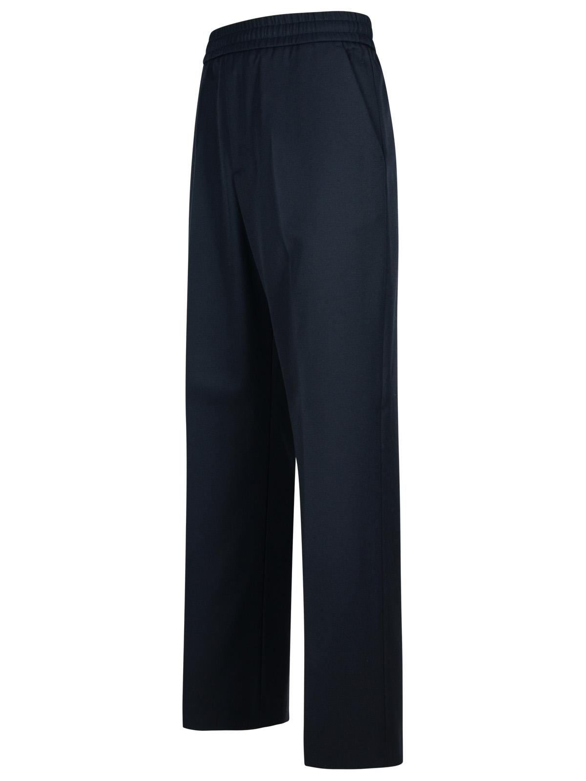 Shop Golden Goose Lennon Navy Virgin Wool Blend Trousers