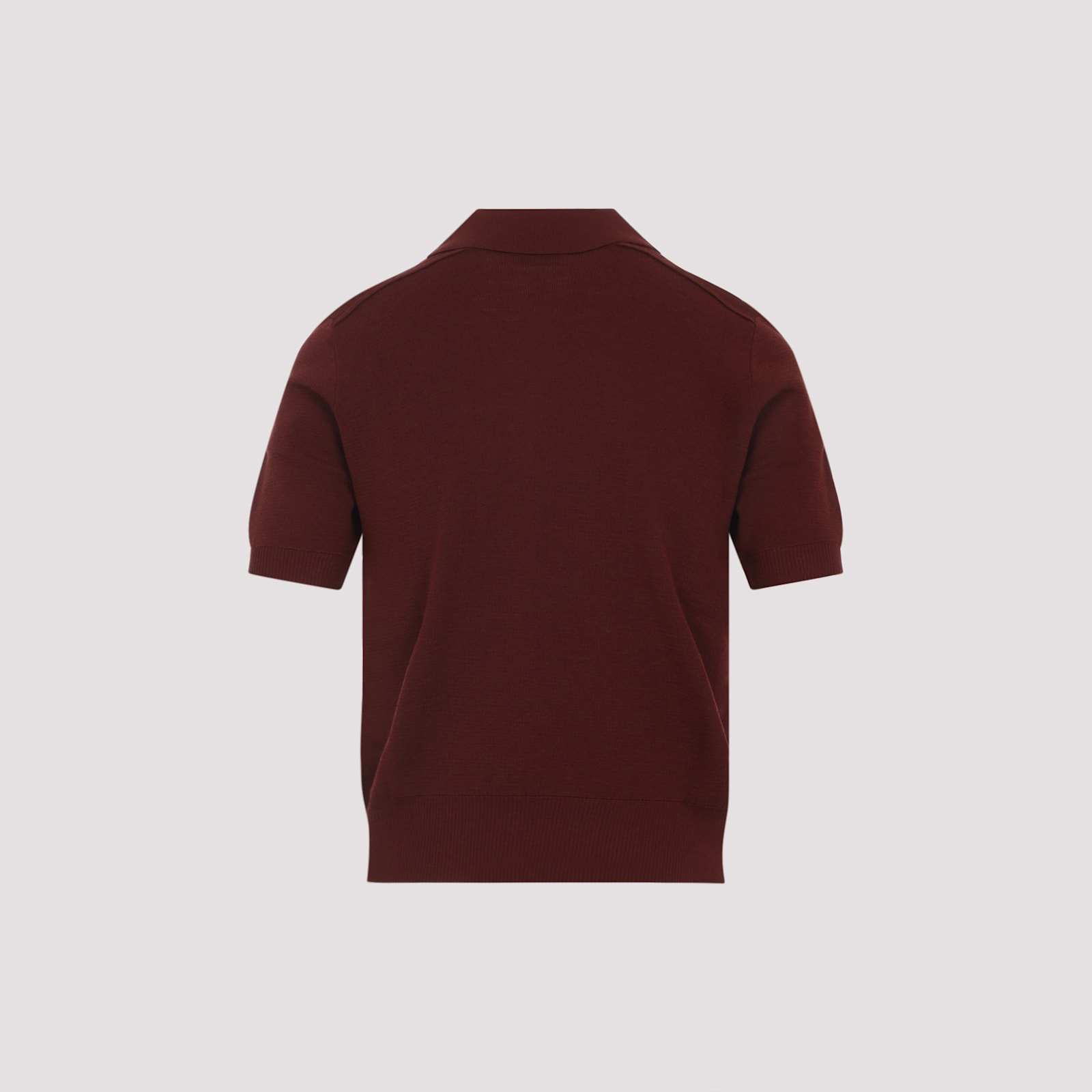 Burberry Bordeaux Wool Polo Shirt In Burgundy