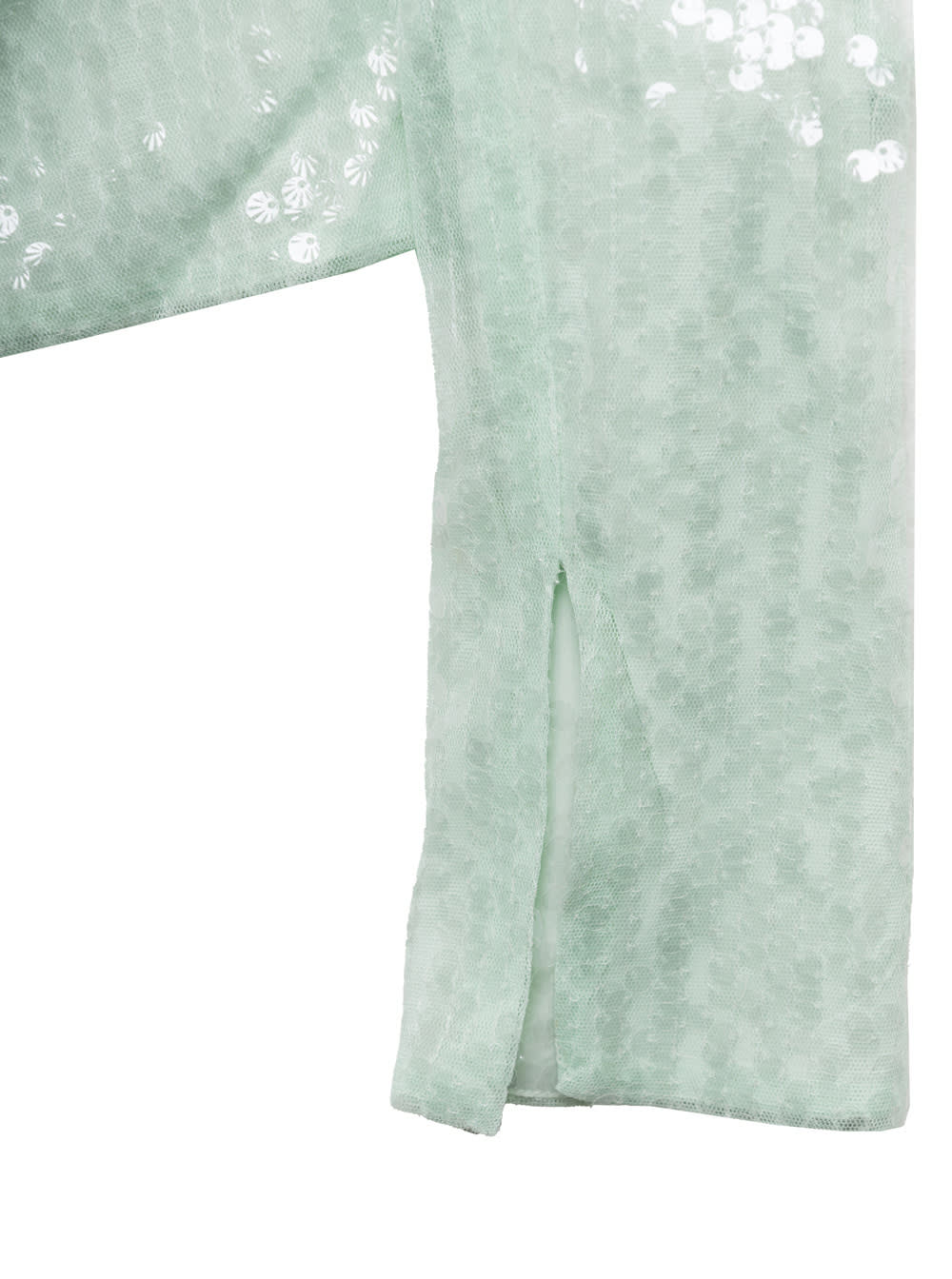 Rotate Birger Christensen Rotate Green Long Sleeve Top With All-over Sequins In Recycled Fabric Woman In Green