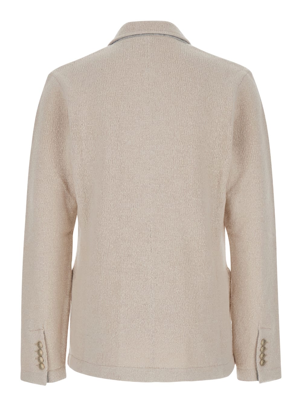 Eleventy Beige Double-breasted Jacket With Peak Revers In Wool Man In Beige