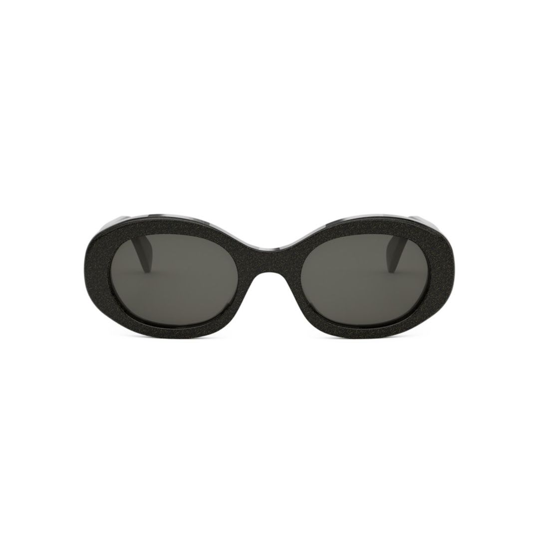 Celine Triomphe Smoke Oval Ladies Sunglasses Cl40194u 05a 52 In 03a - Black