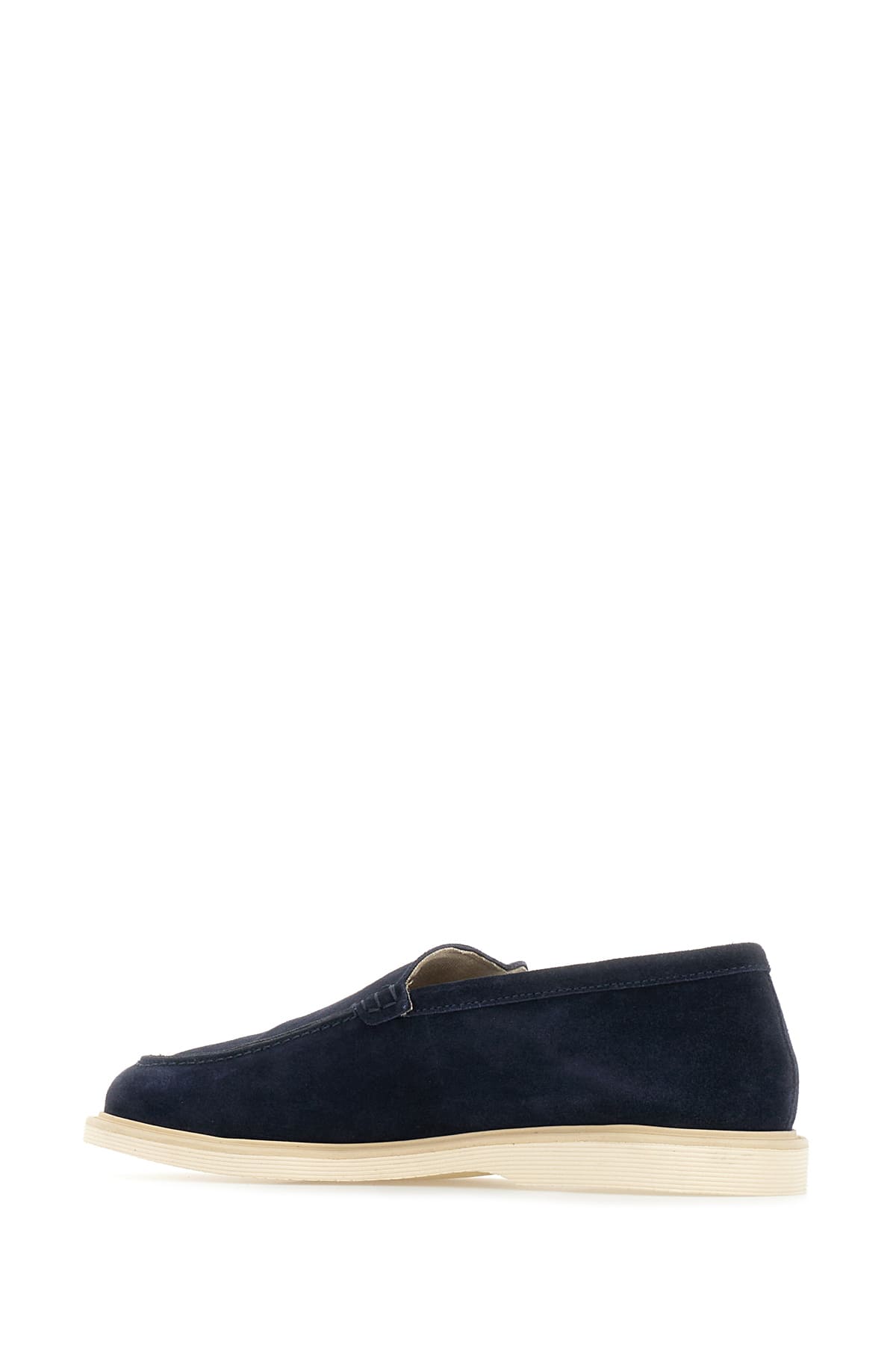 Shop Hogan Navy Blue Suede H616 Loafers