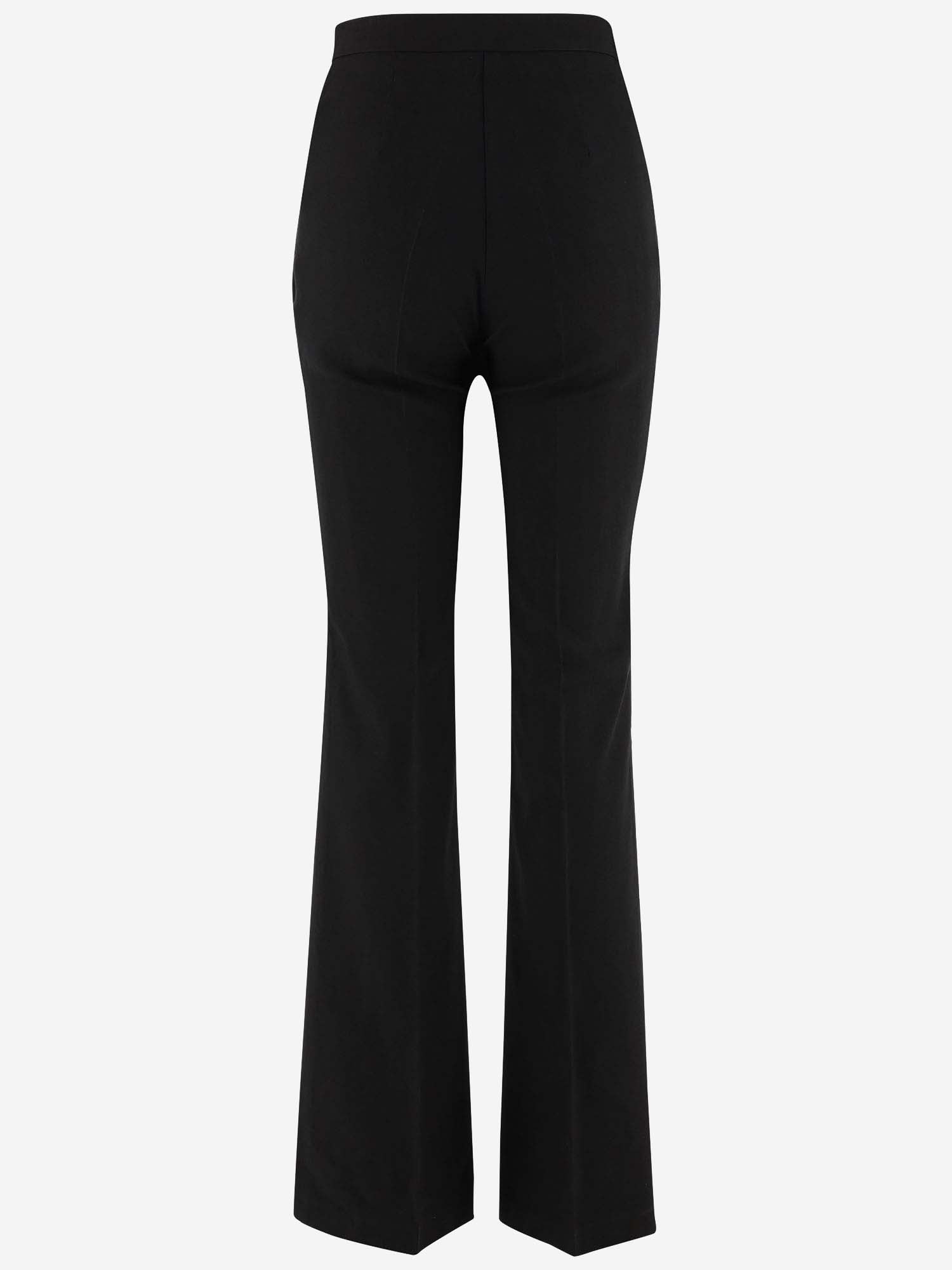 Shop Pinko Linen And Viscose Blend Flared Pants In Nero