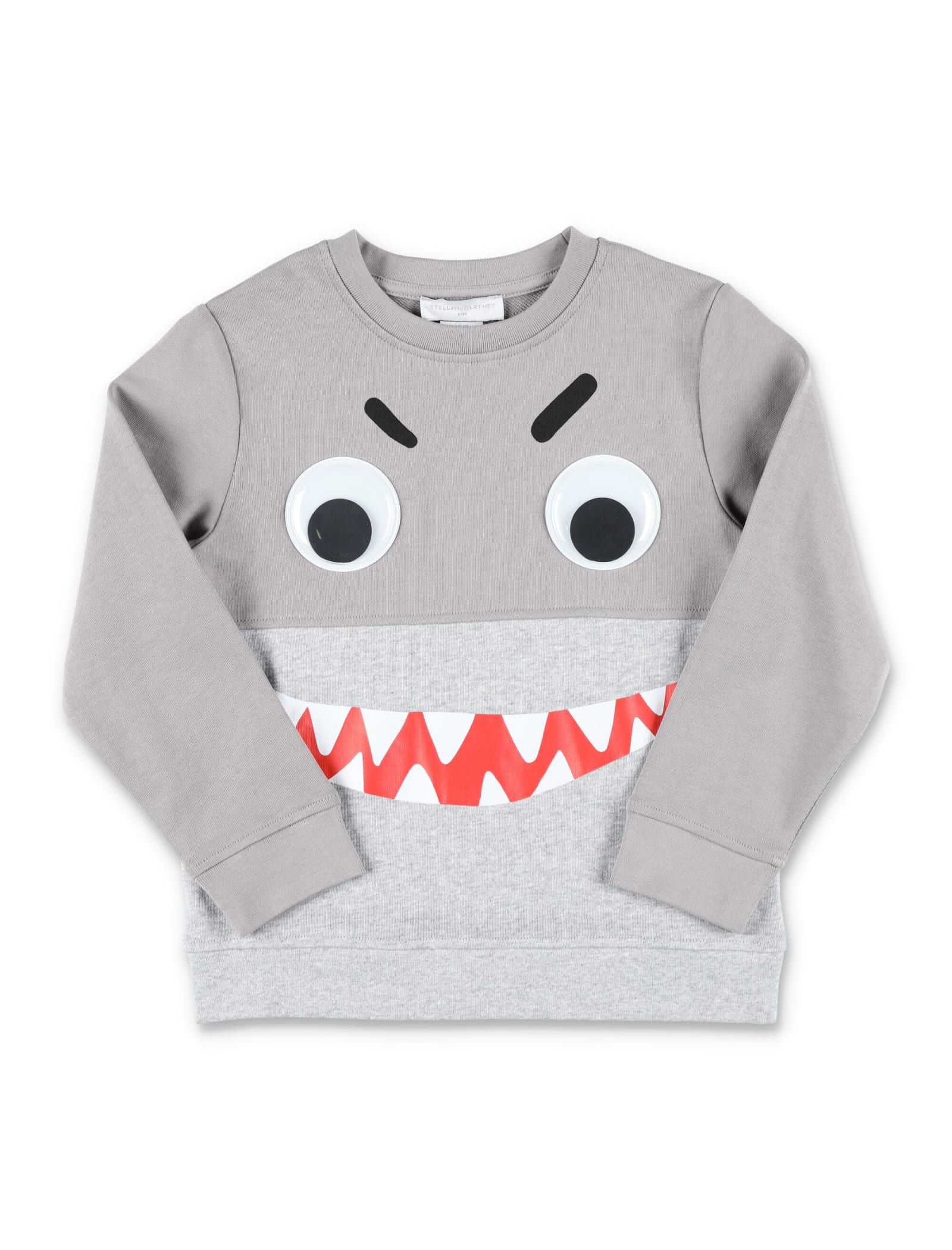 Shop Stella Mccartney Shark Face Colourblock Sweatshirt In Grey