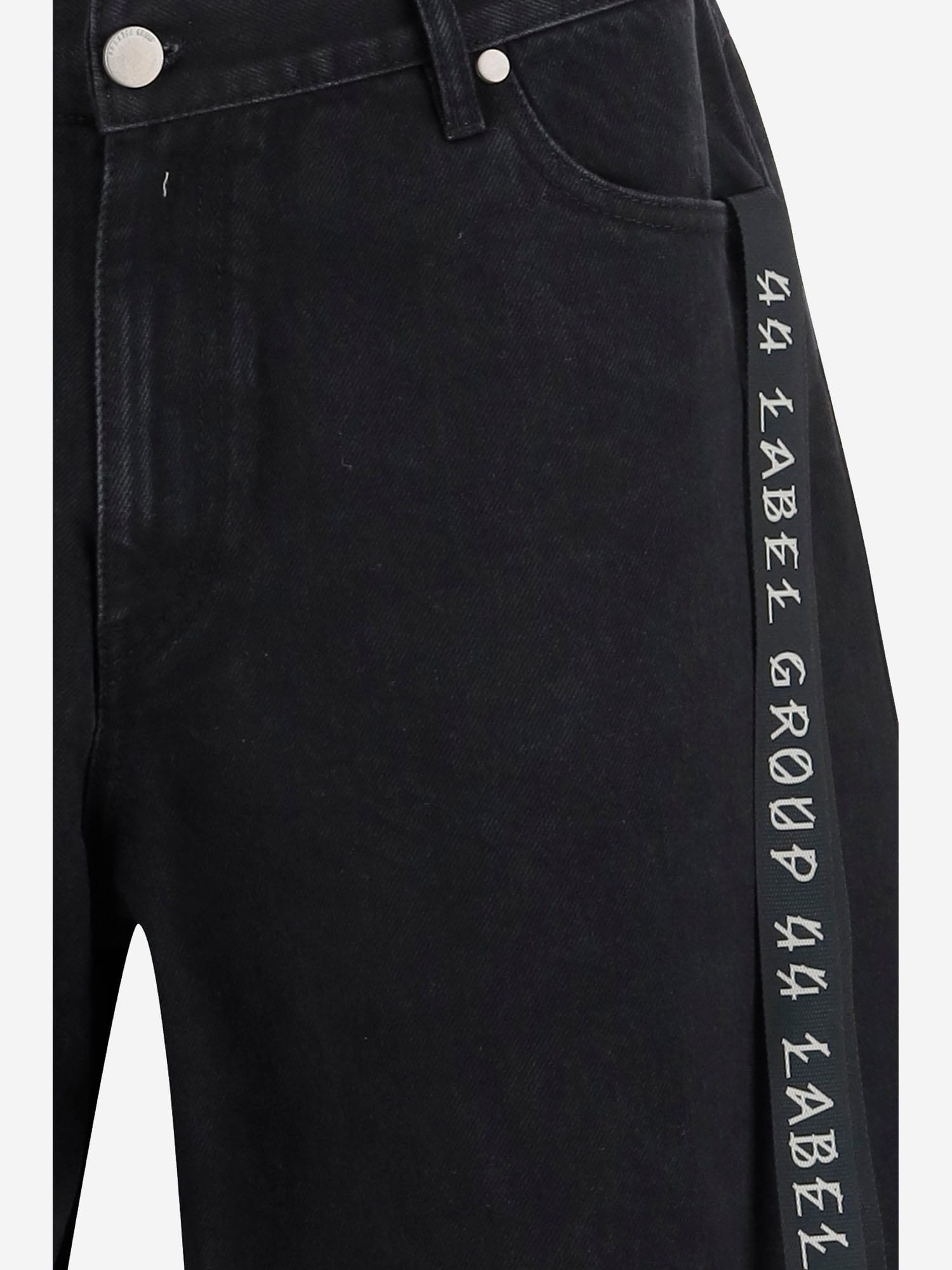 44 Label Group Black Bermuda Pants With Tie Detail On The Front And Logo Embroidery On The Rear In Black