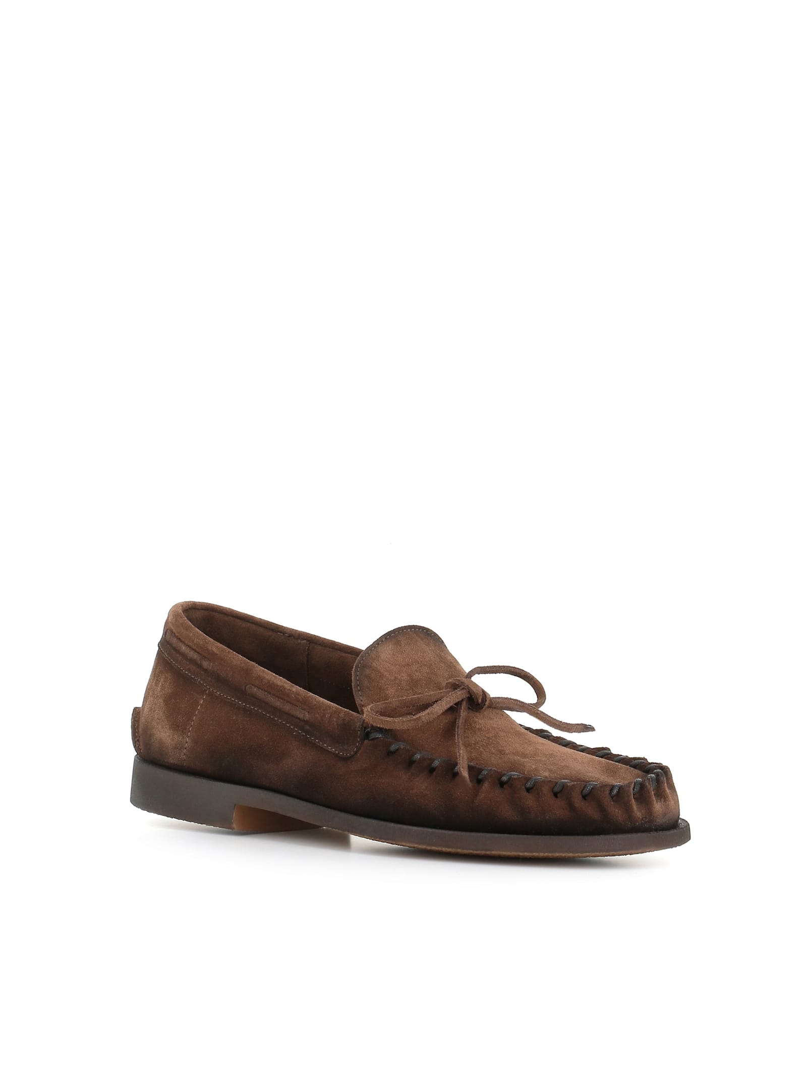 Alexander Hotto Suede Moccasin Loafers In Brown