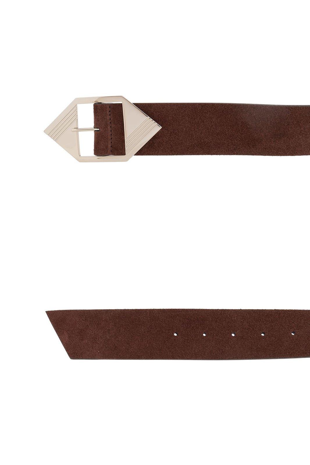 Shop Attico Logo Buckle Belt In Brown