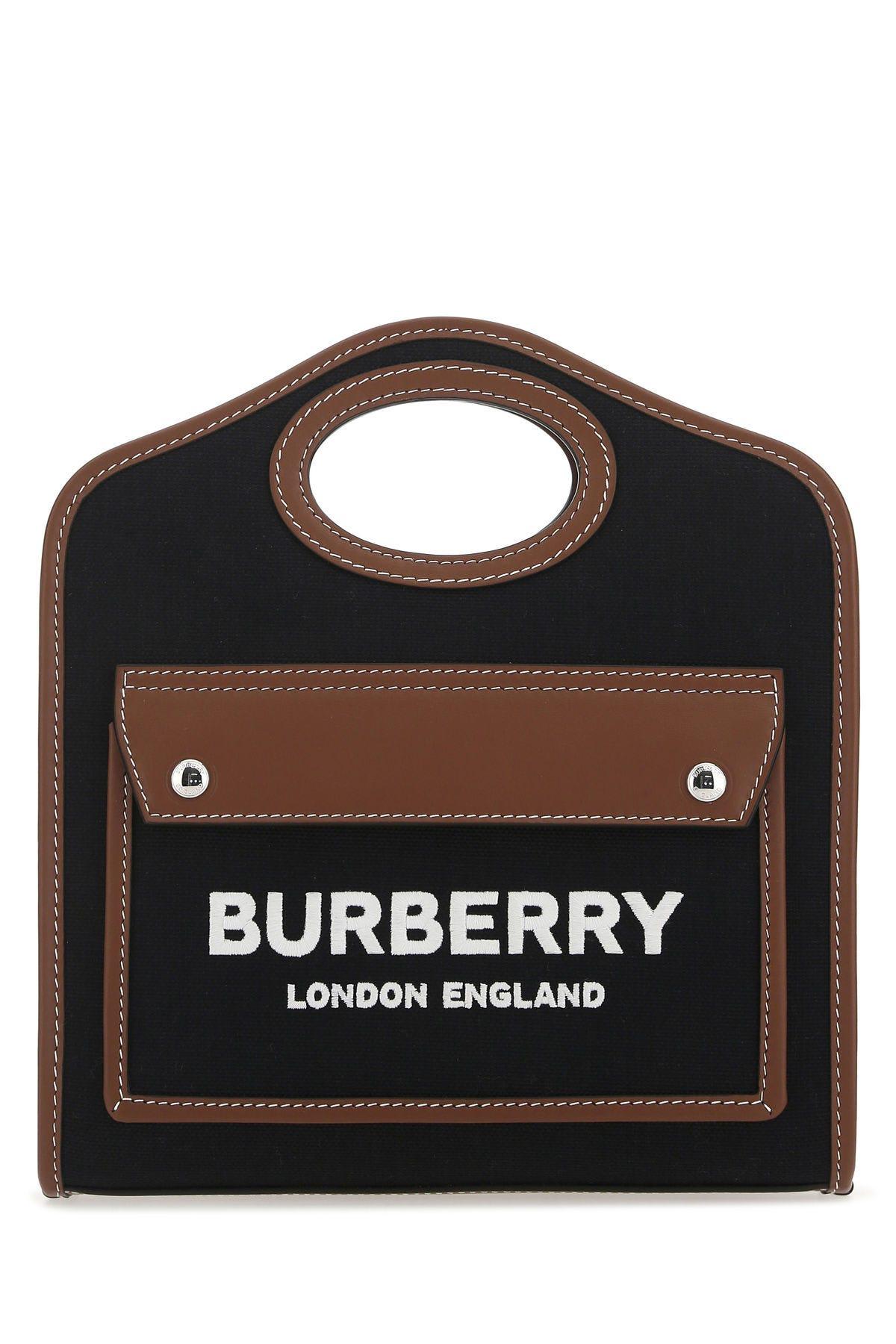 Burberry Two-tone Canvas And Leather Mini Pocket Handbag