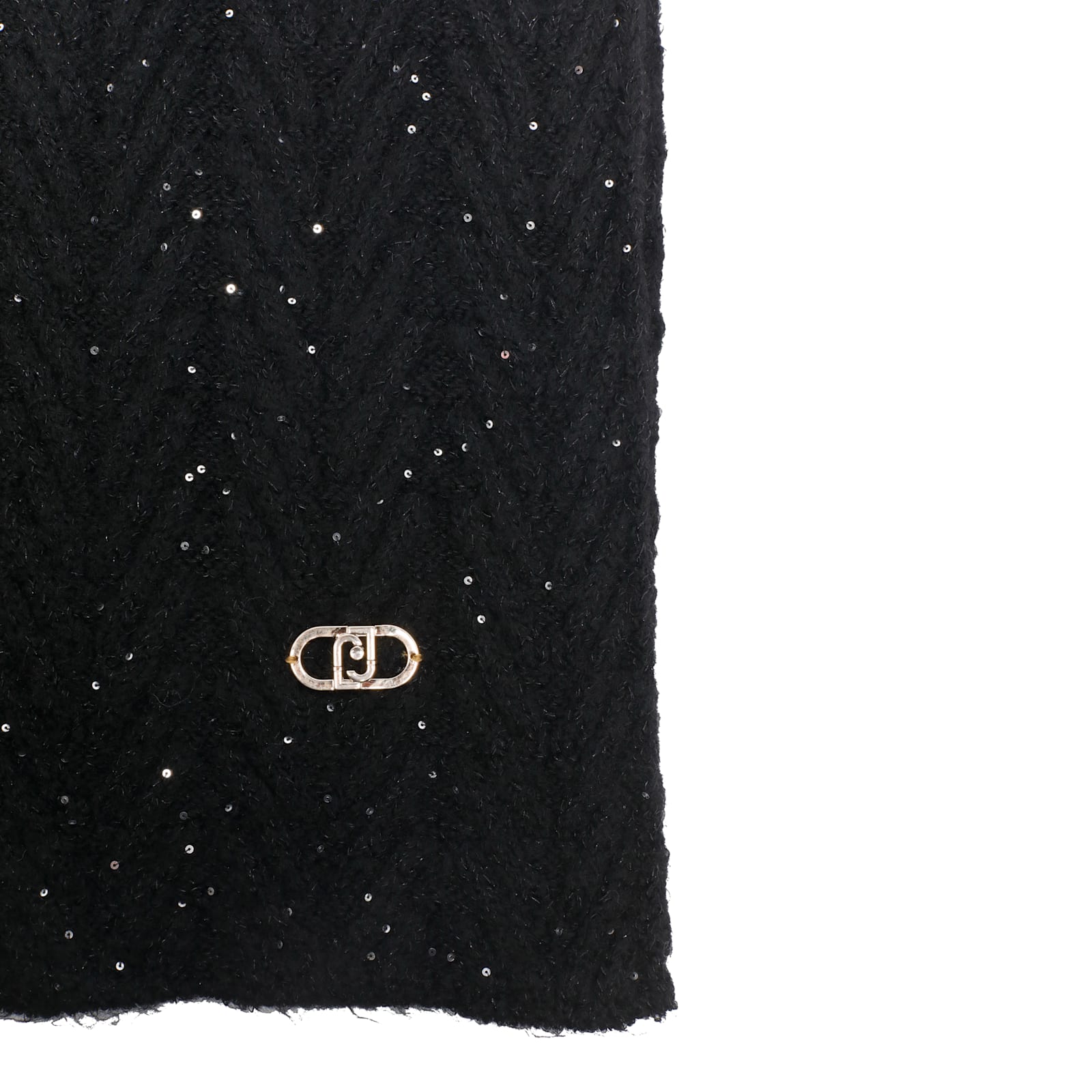 Liu •jo Logo Scarf In Black