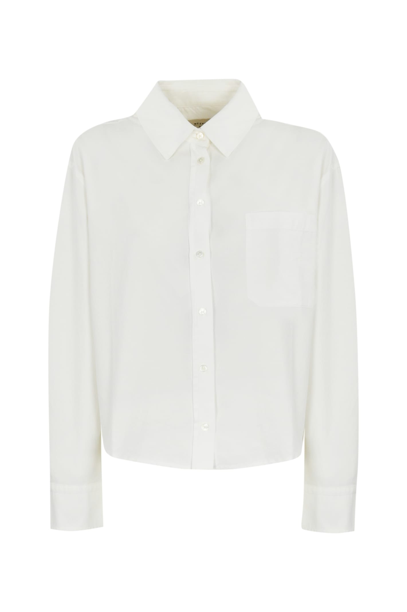 Weekend Max Mara Jock Shirt In Cotton Oxford In Off White