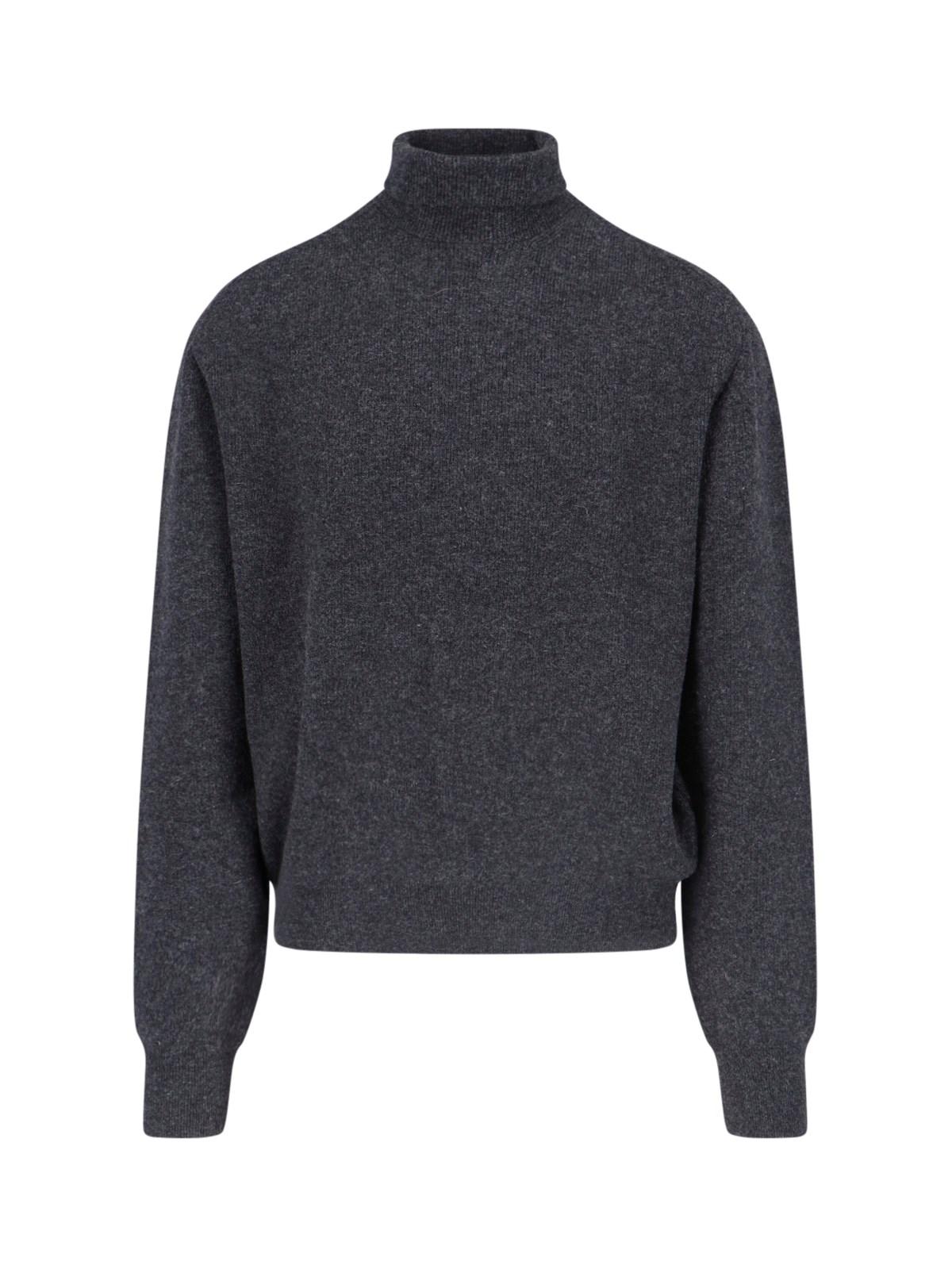 Shop Lemaire High Neck Sweater In Anthracite Melange