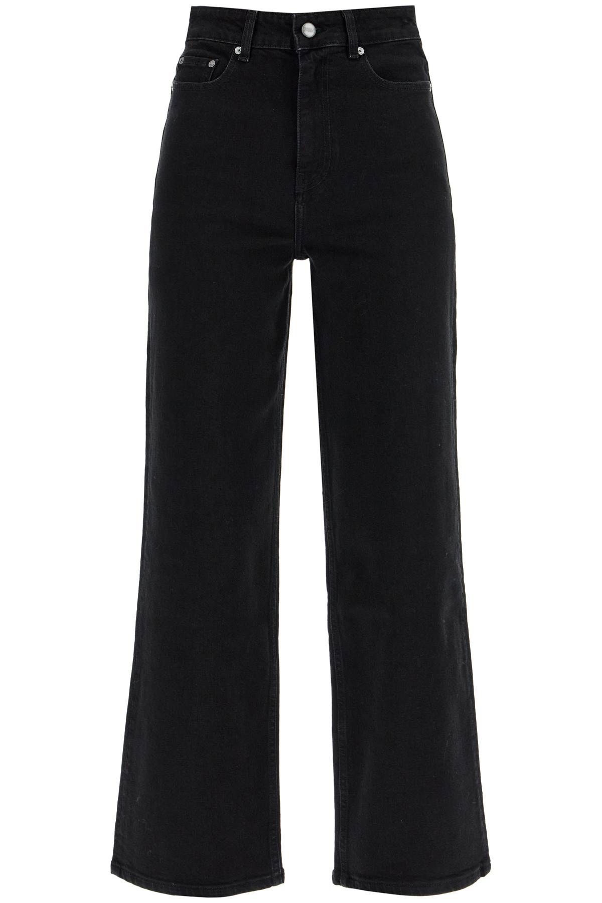 Shop Ganni Stretch Denim Andi Jeans In Italian In Washed Black/black (black)