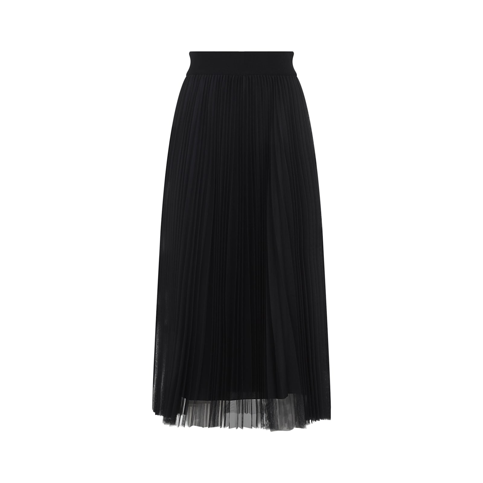 Fabiana Filippi Pleated Tulle A-line Midi Skirt In Black