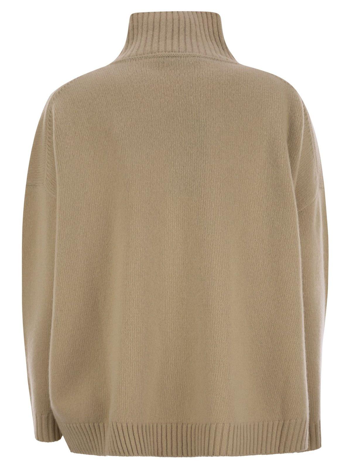 Shop Weekend Max Mara High Neck Long-sleeved Jumper In 004 Beige