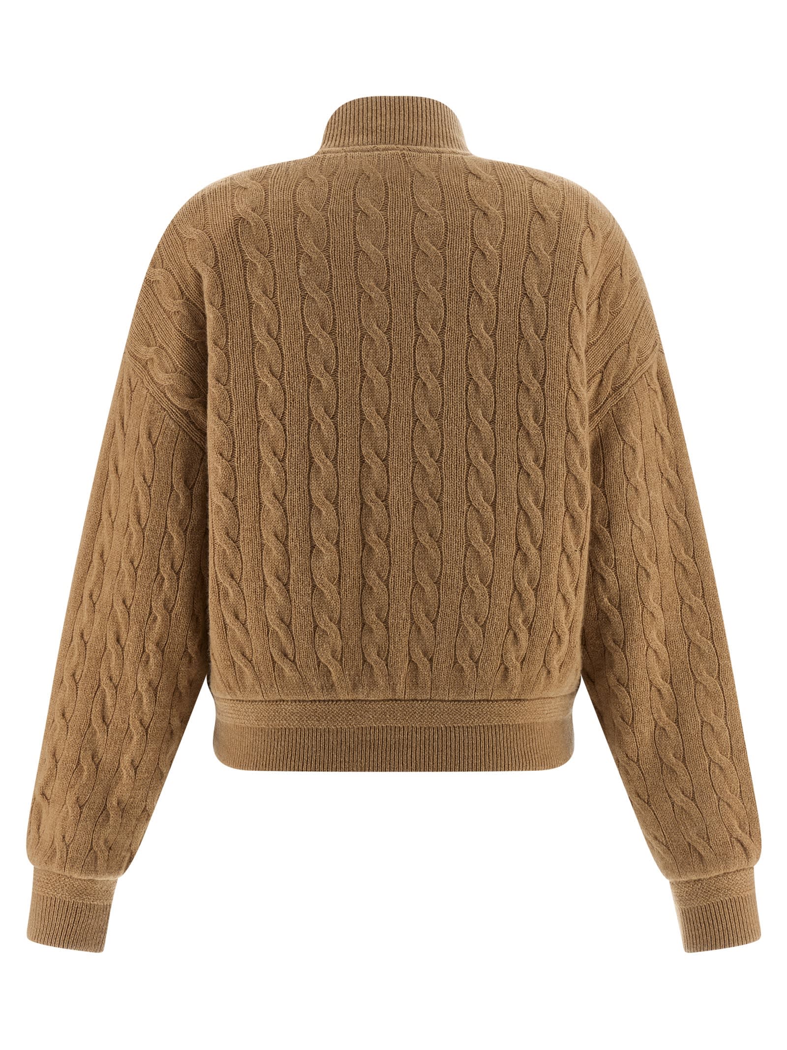 Polo Ralph Lauren Braided Bomber Jacket In Sand
