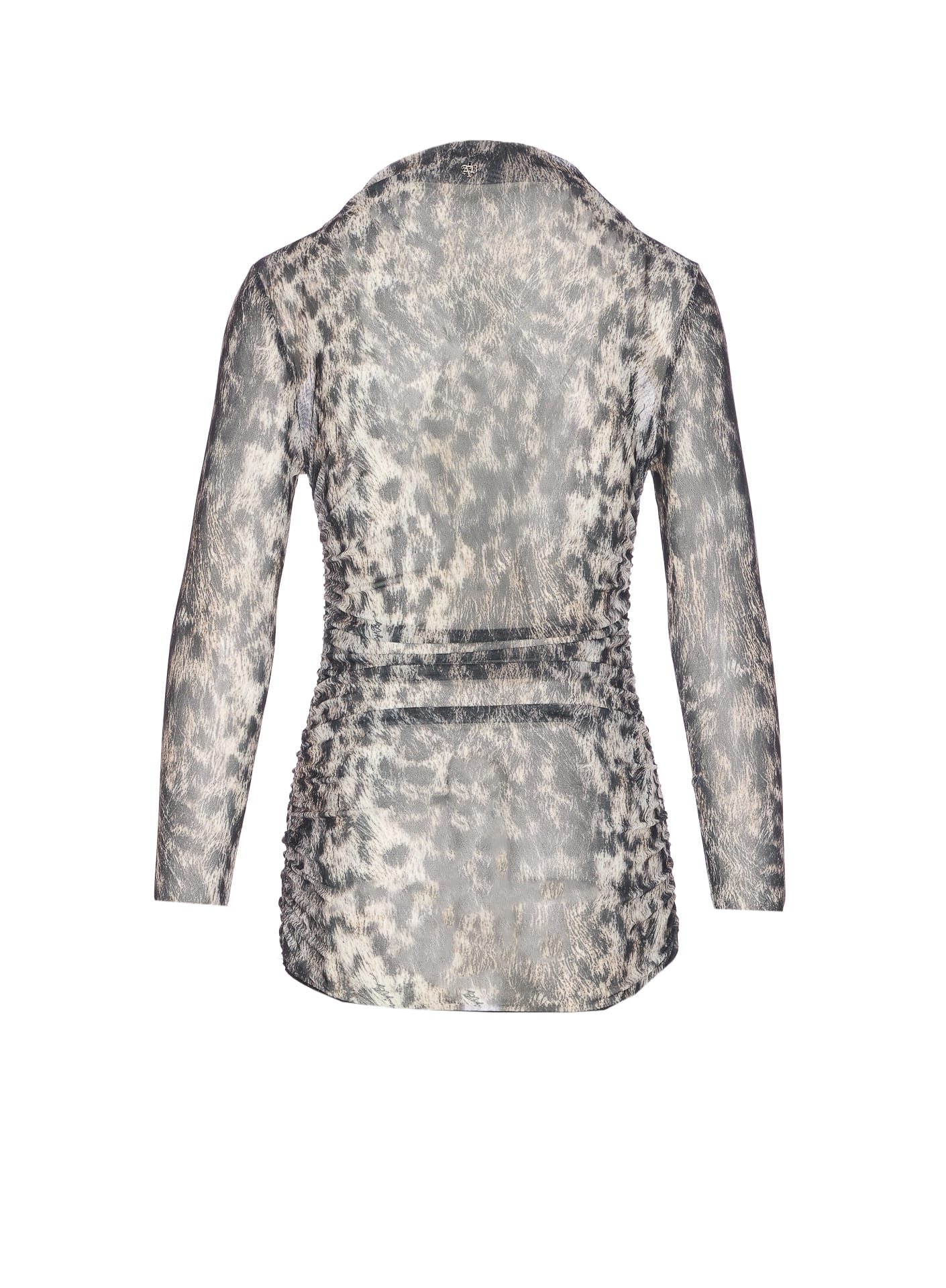 Aniye By Animal-print Long-sleeve Top In Gray