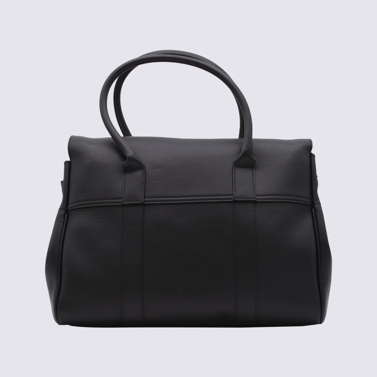 Shop Mulberry Black Leather Bayswater Tote Bag In Black-brass