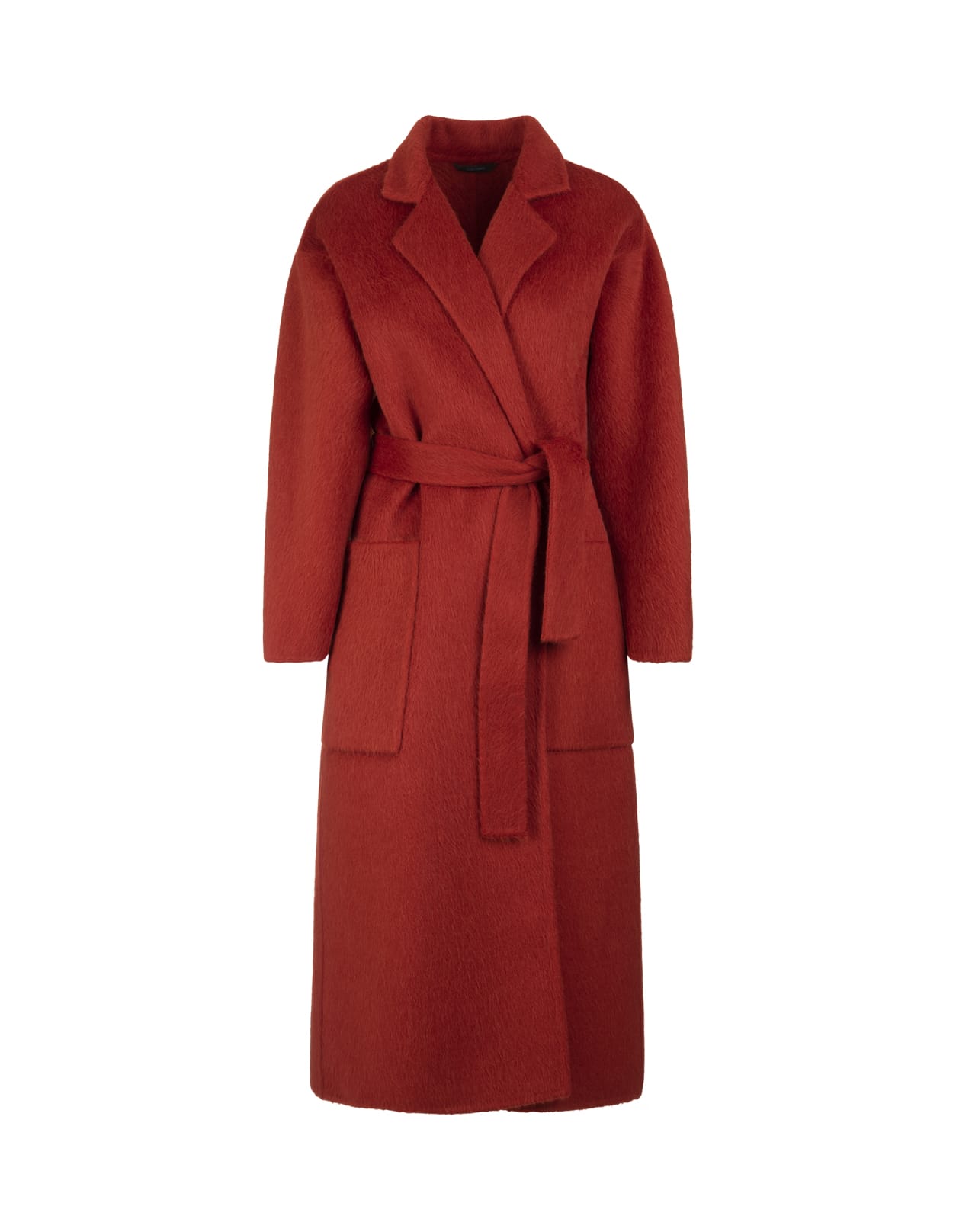 Colombo Woman Robe Coat In Red Double Cashmere