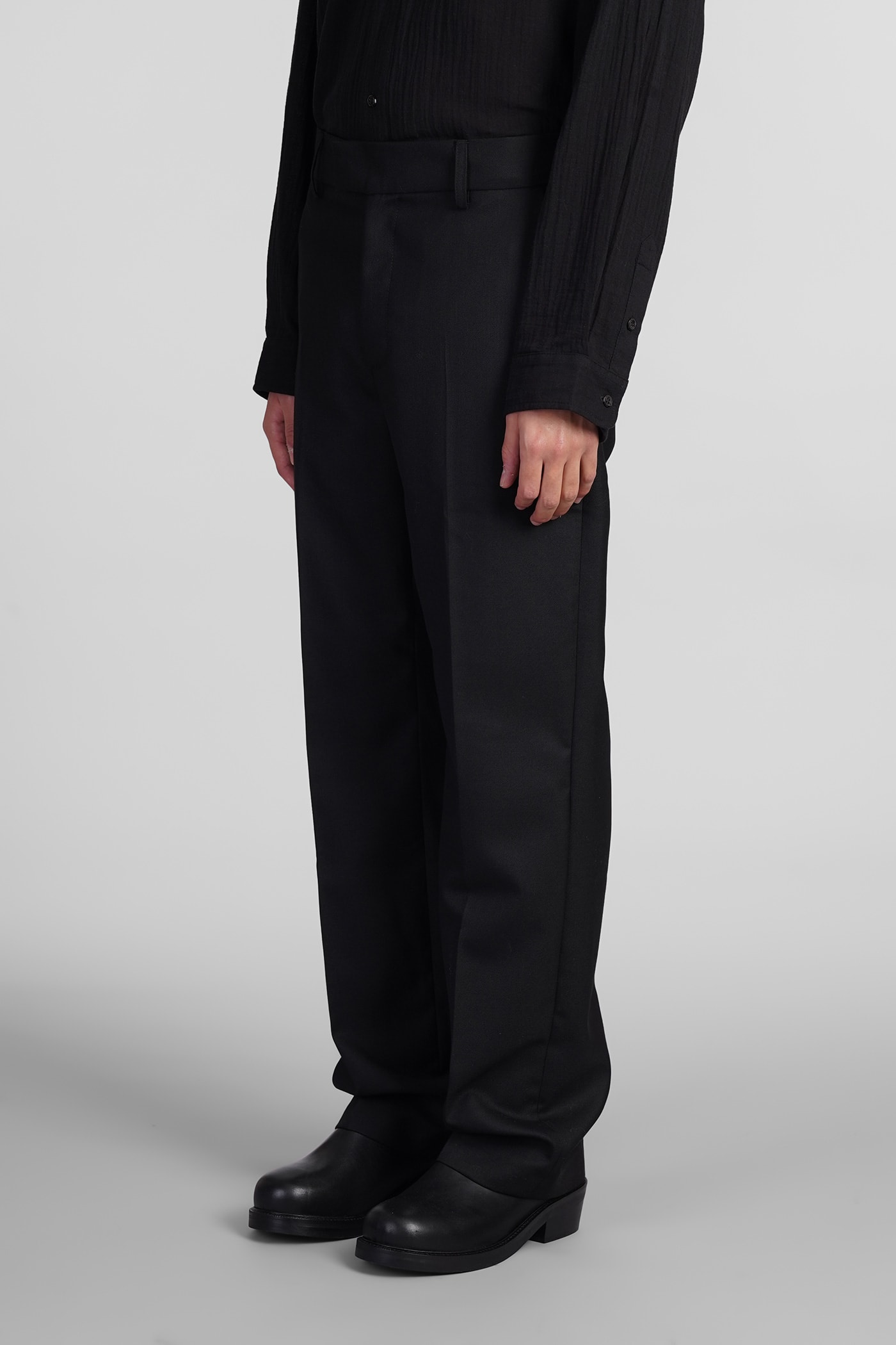 Shop Séfr Mike Suit Trousers Pants In Black Polyester