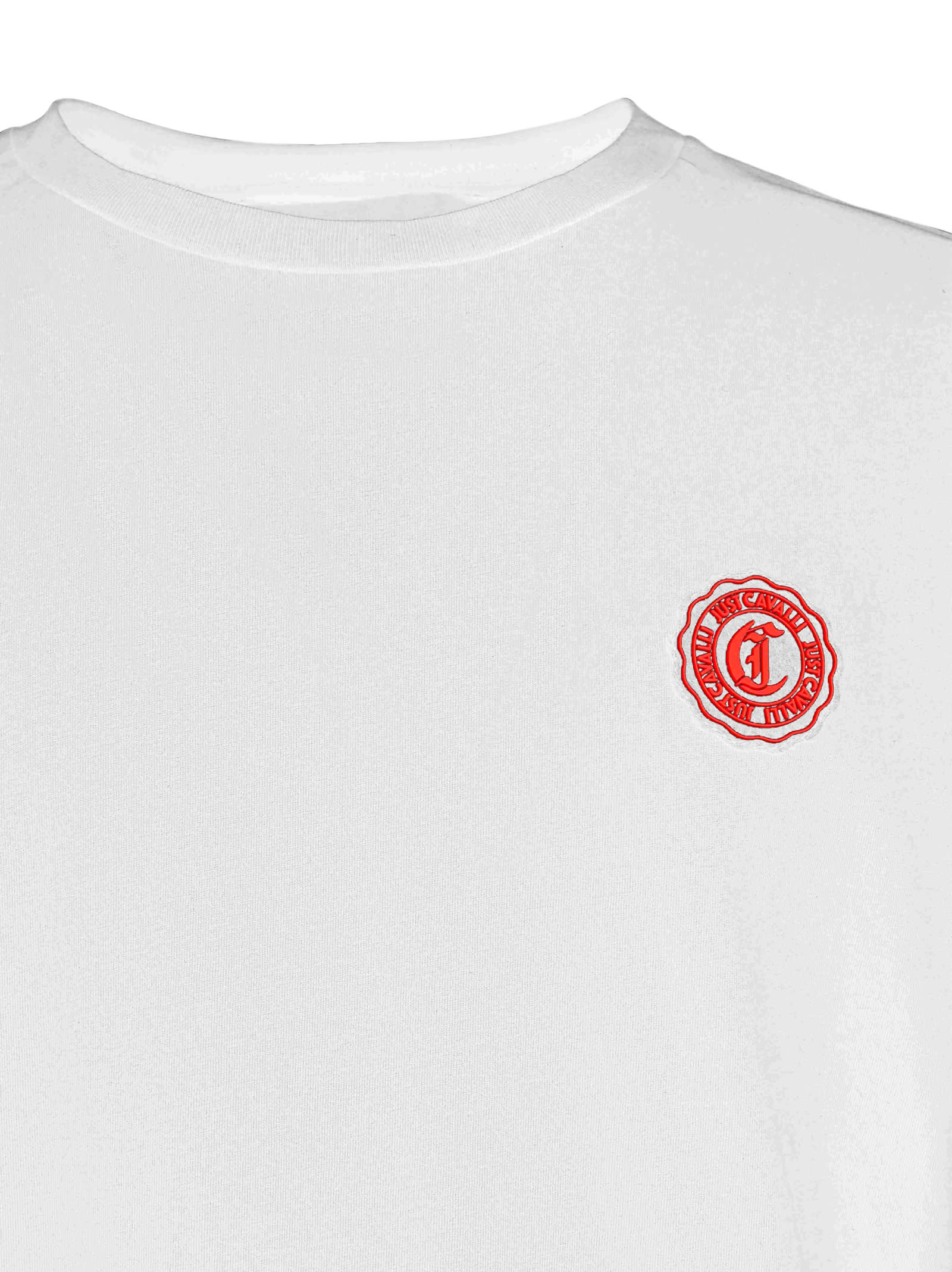 Just Cavalli Logo-patch Cotton T-shirt In White