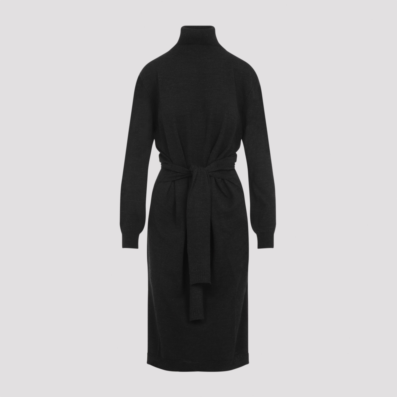 Shop Lemaire Lemair Trompe L`oeil Dress In Anthracite