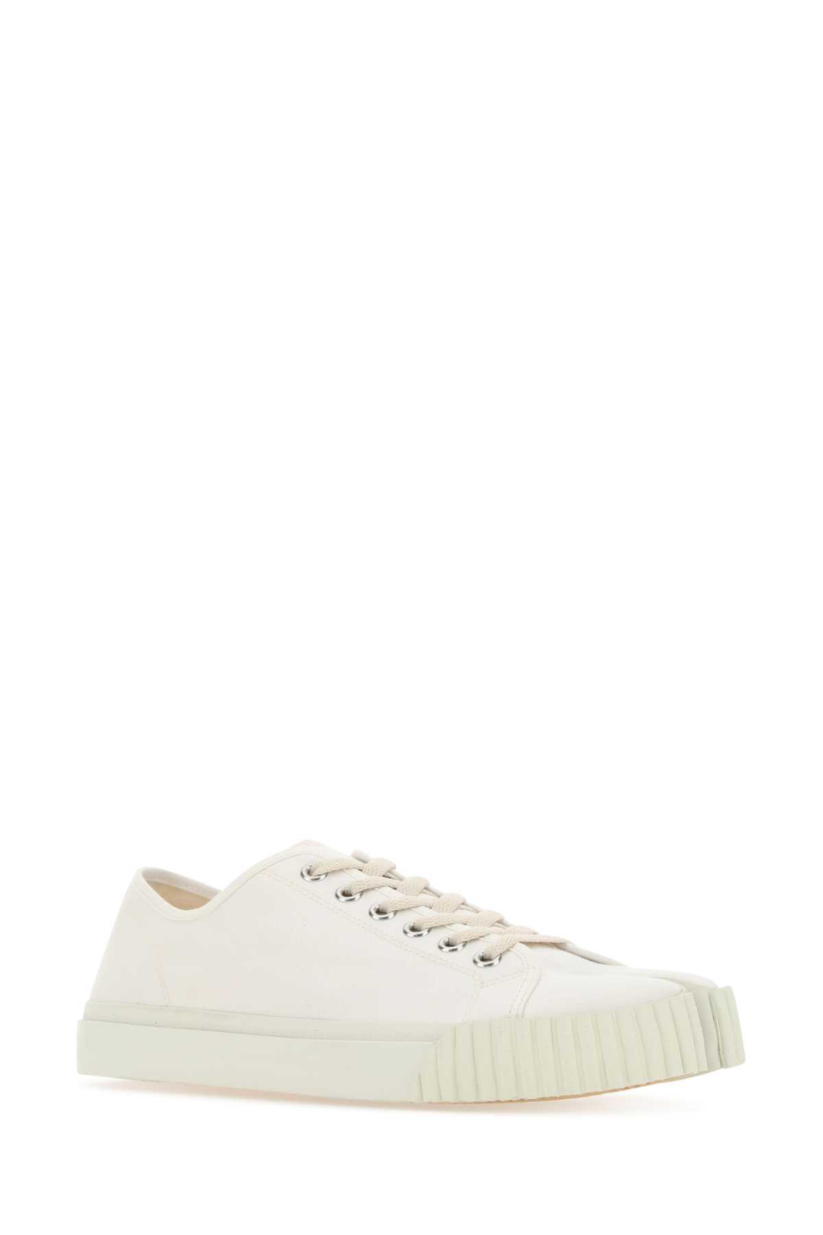 Maison Margiela Ivory Canvas Tabi Trainers In T1003