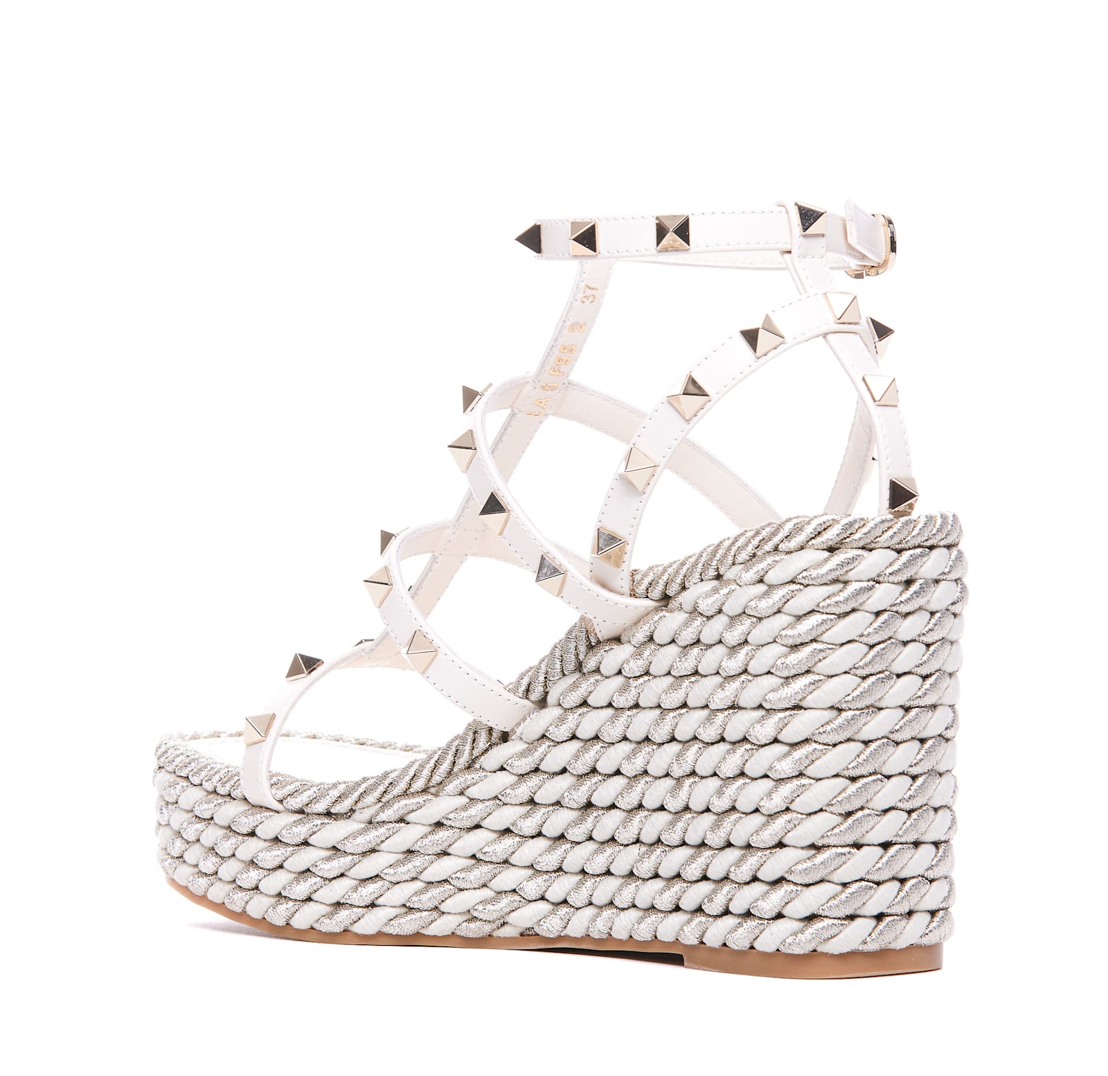Valentino Garavani Women Rockstud Wedged Sandals In White