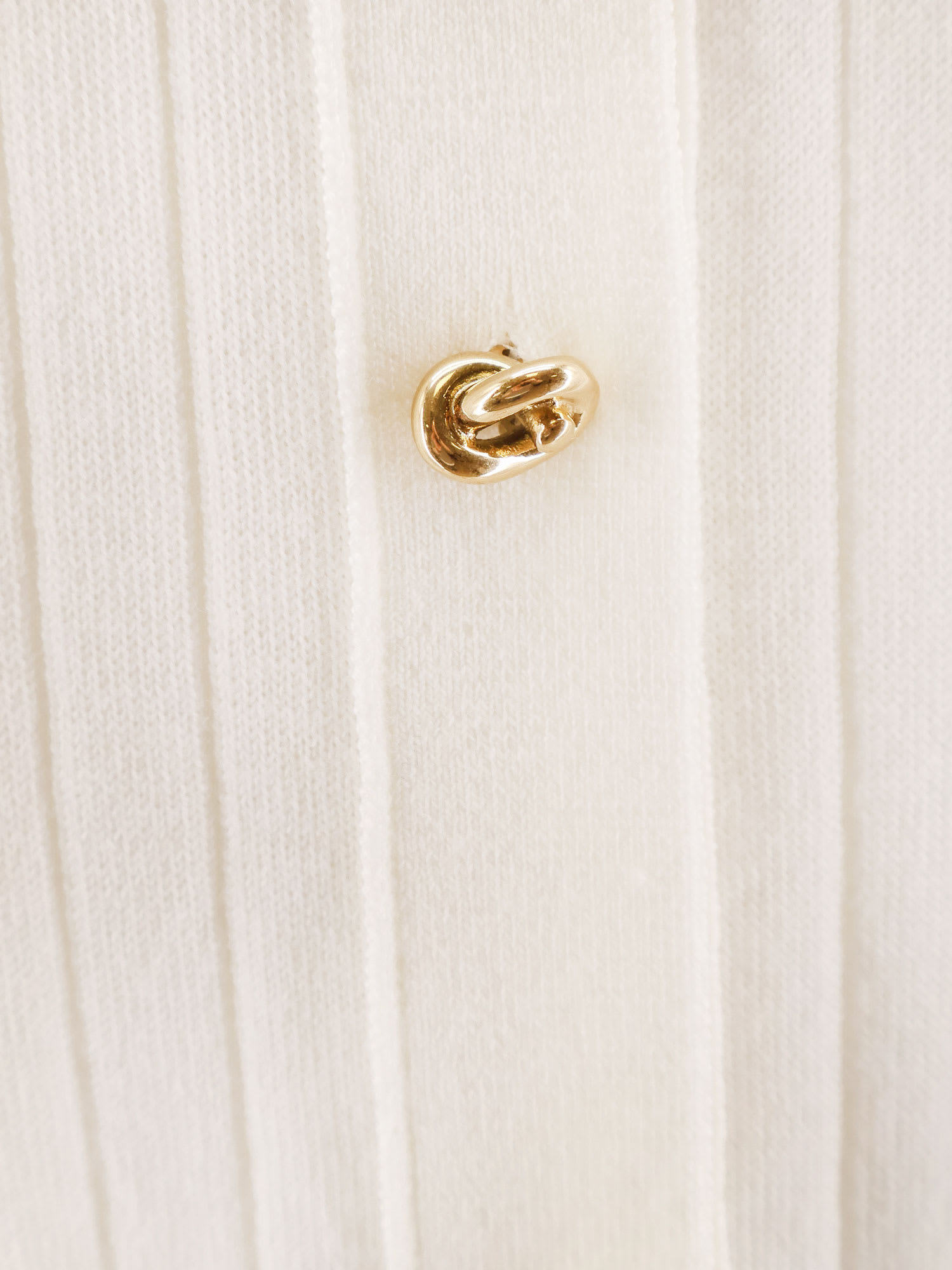 Bottega Veneta Wool Cardigan With Knot Buttons In White