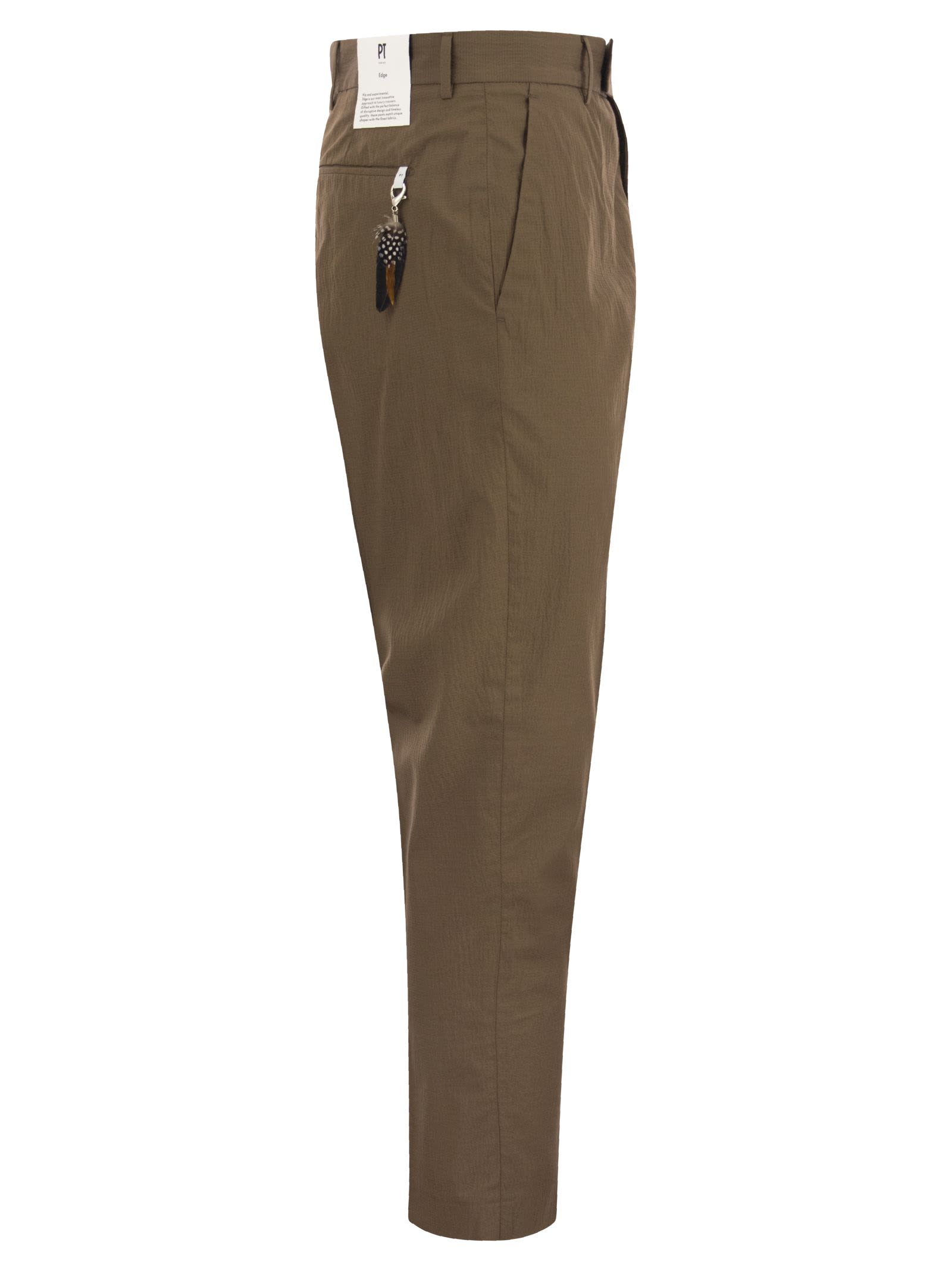 Shop Pt01 Cotton And Lyocell Trousers In Brown