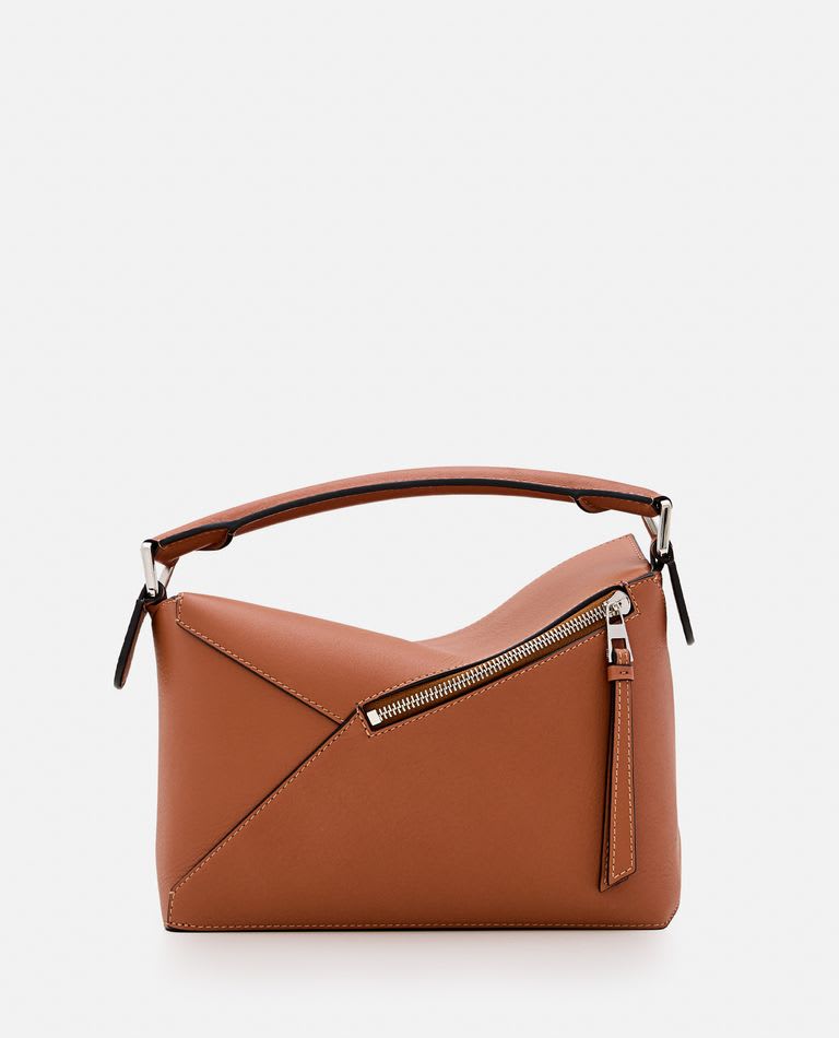 Loewe Small Puzzle Edge Leather Handbag In Brown
