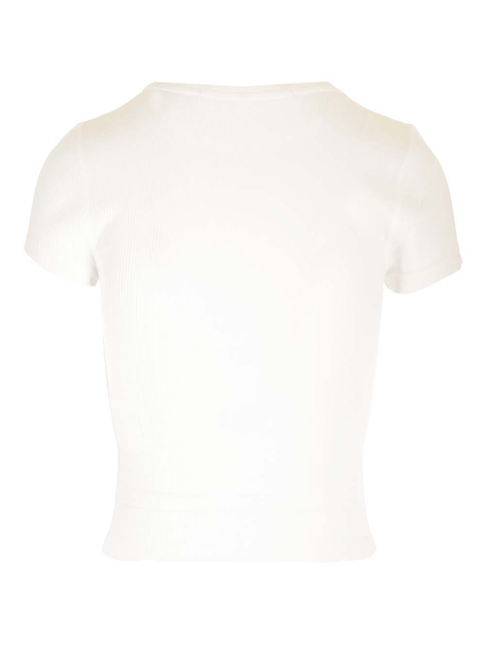 Shop Alexander Wang Ribbed Jersey T-shirt In White