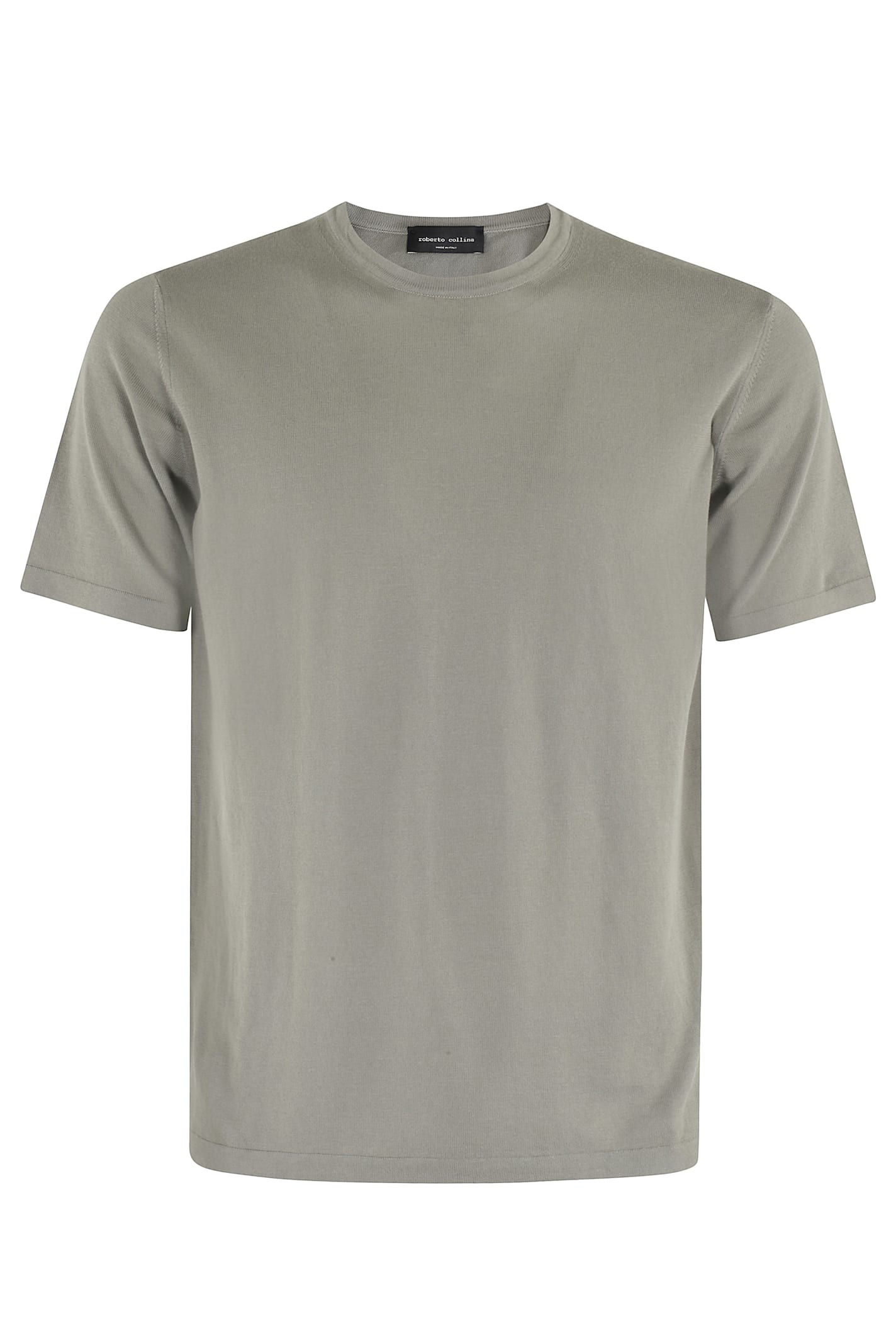 Roberto Collina Round Neck Short Sleeve T-shirt In Army