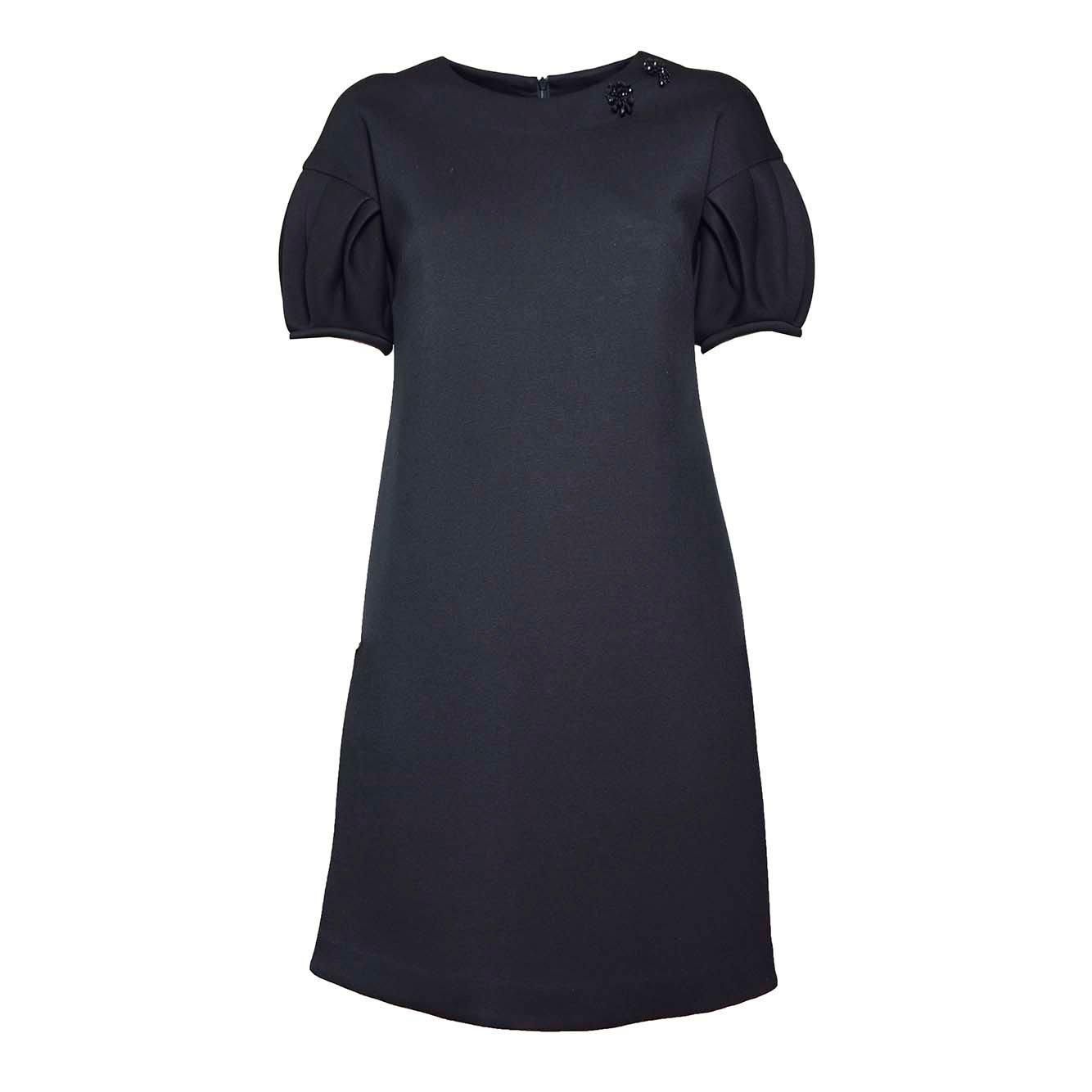 Shop Max Mara Crewneck Short-sleeved Dress In Nero