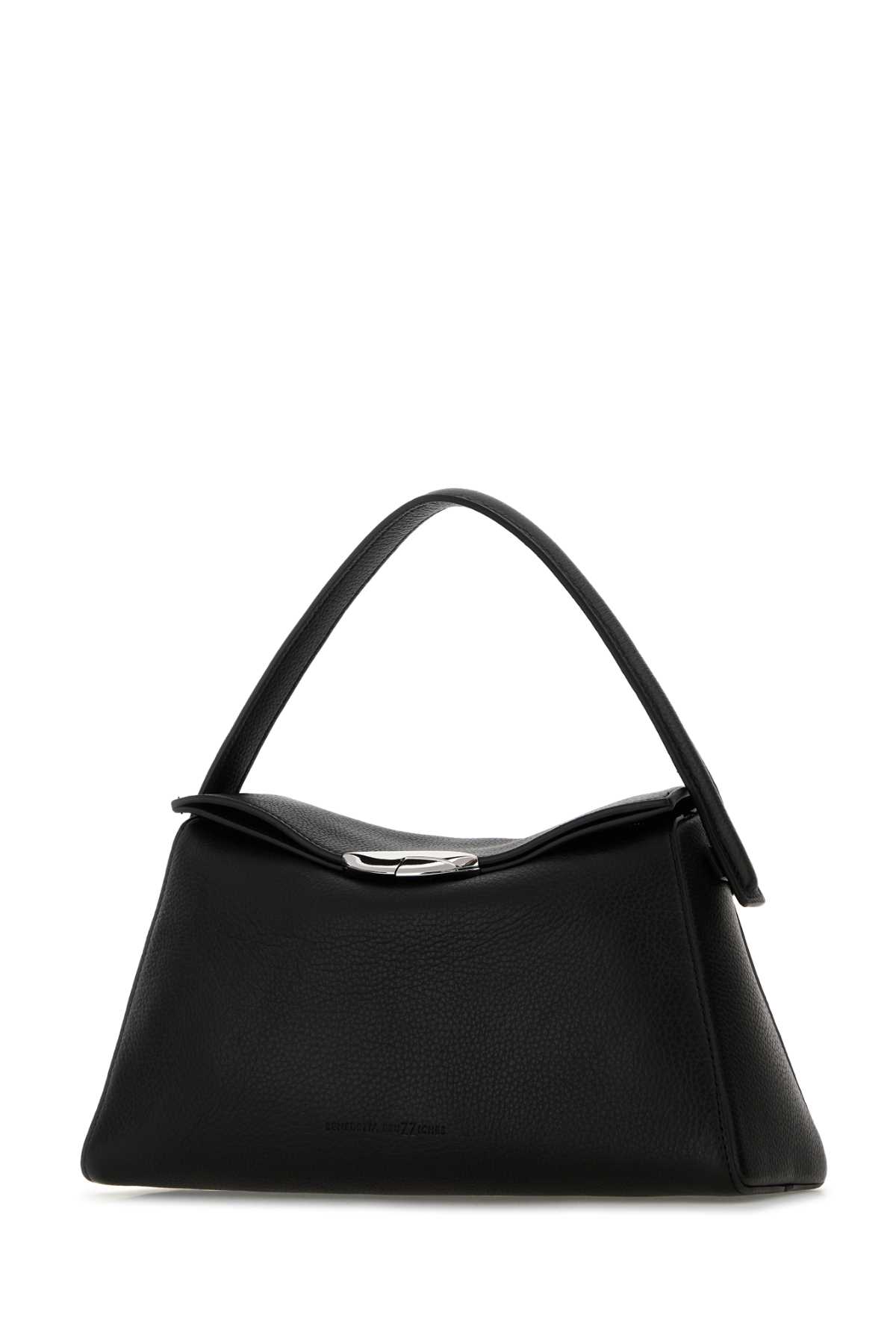 Benedetta Bruzziches Large Structured Leather Handbag With Top Handle In Black
