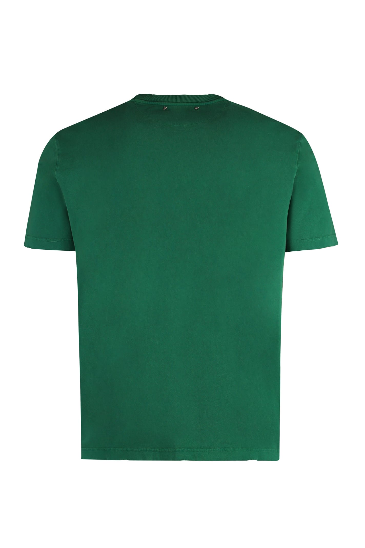 Shop Golden Goose Cotton Crew-neck T-shirt In Green Jacket/ Heritage White
