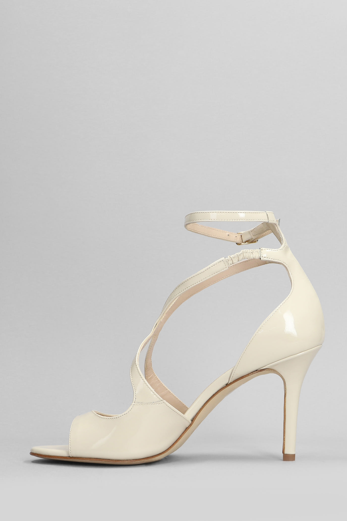 Shop The Seller Sandals In Beige Patent Leather