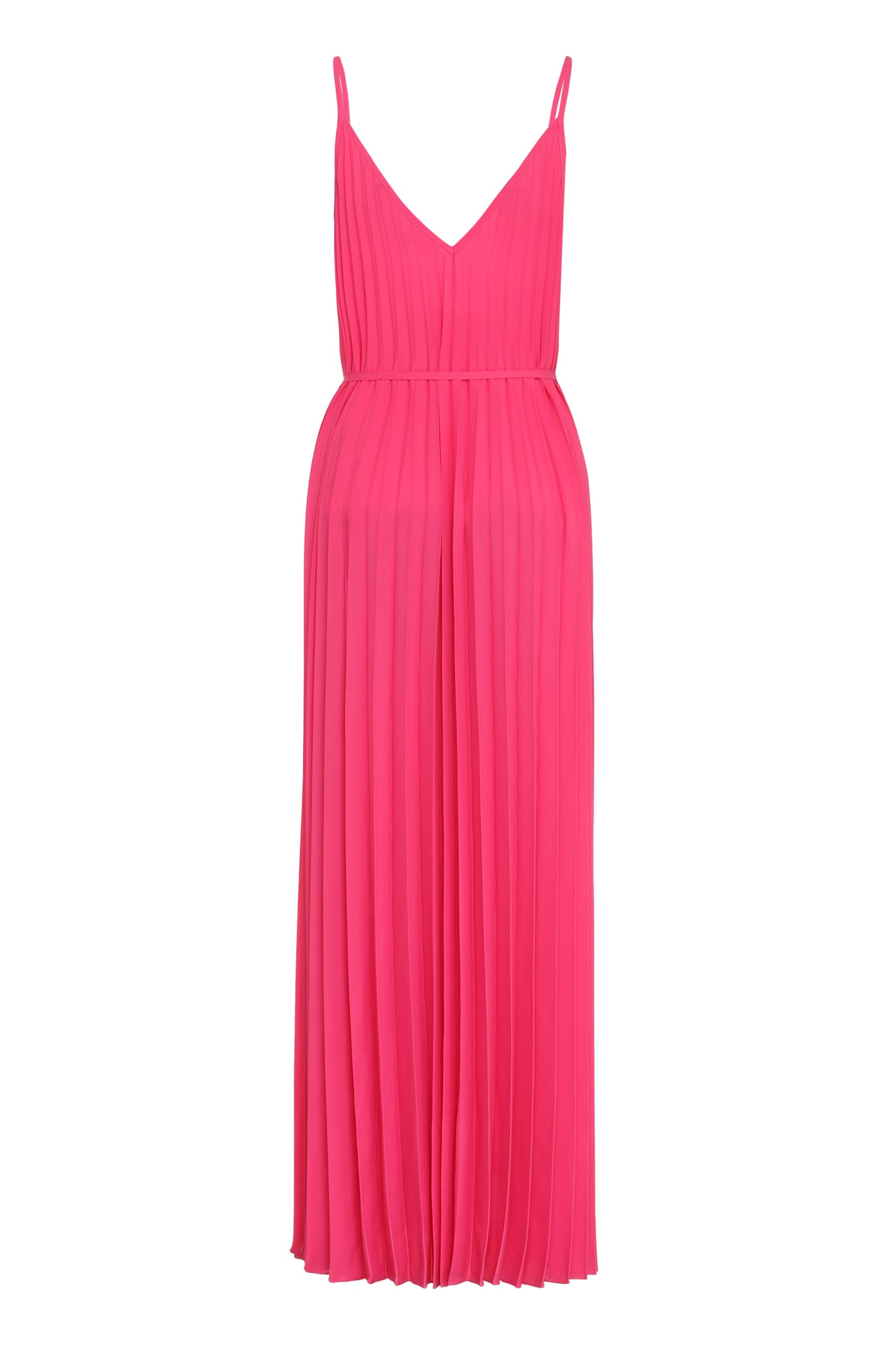 Shop P.a.r.o.s.h Pleated Dress In Fuchsia