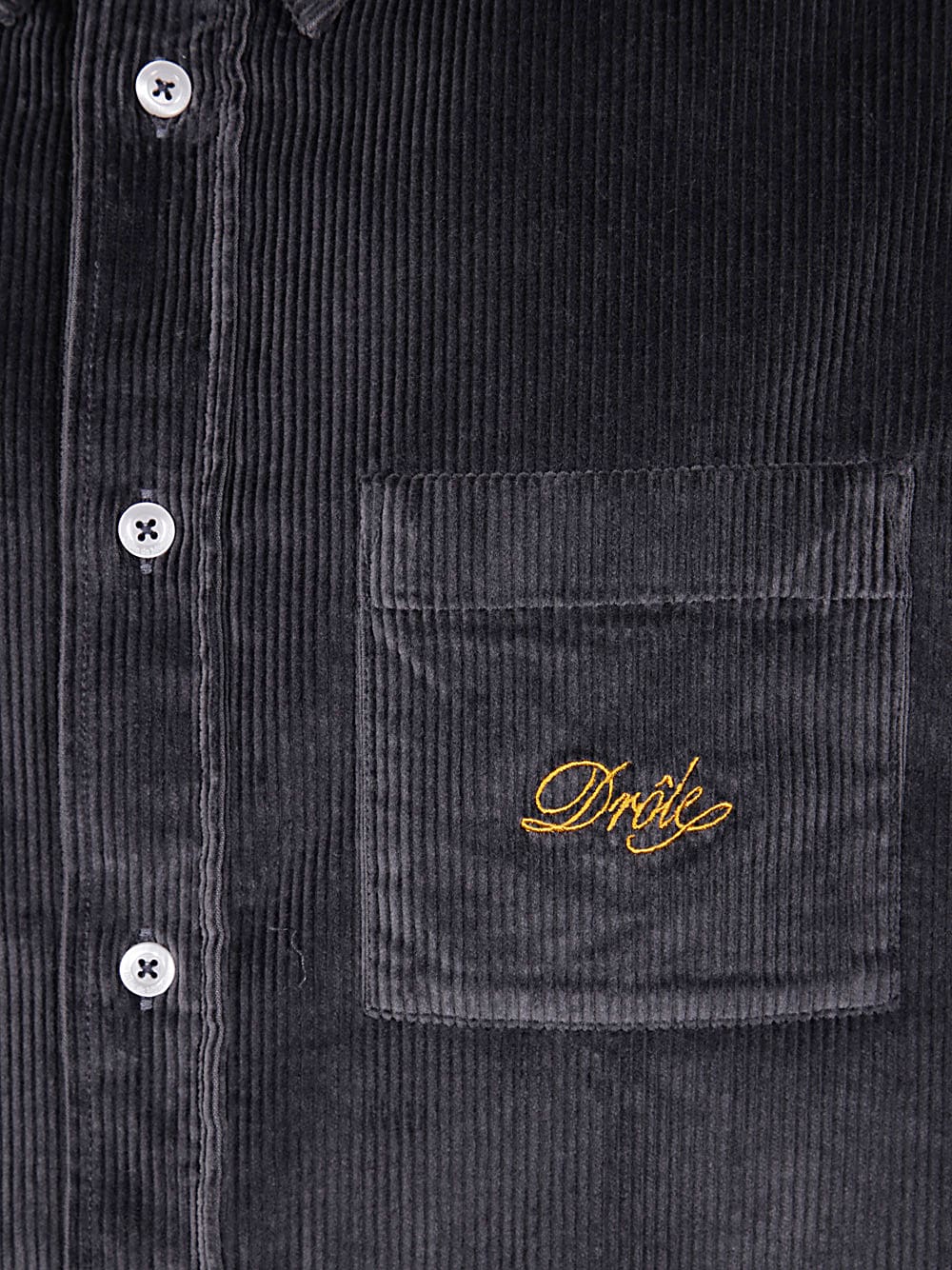 Shop Drôle De Monsieur Le Chemise Drole Corduroy In Dark Grey