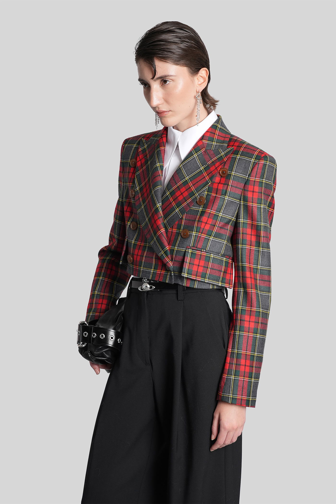 Vivienne Westwood Structured Plaid Peak Lapel Blazer In Multi