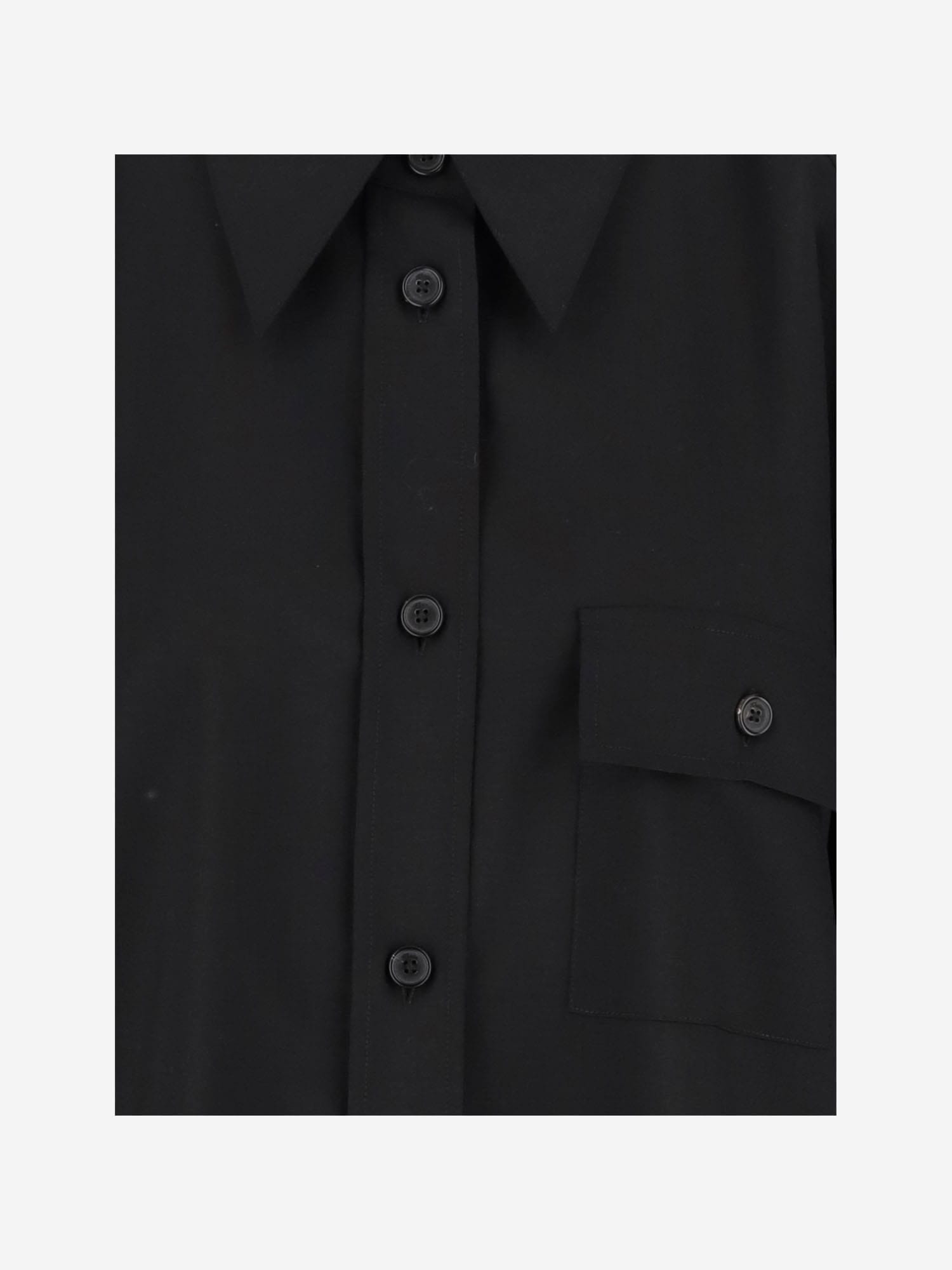 Khaite Yatty Shirt In Tropical Wool In Black