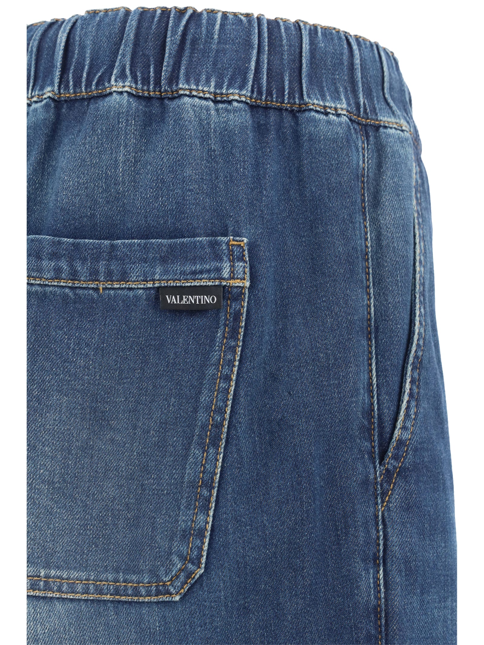 Shop Valentino High Waist Straight Leg Jeans In Denim Scuro