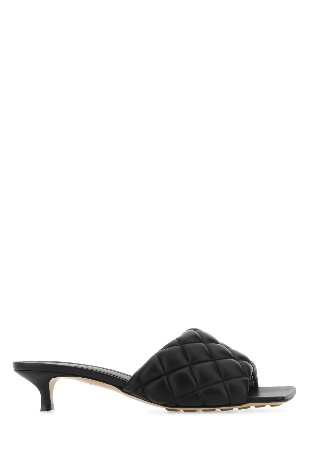 Shop Bottega Veneta Black Nappa Leather Padded Sandals In 1000