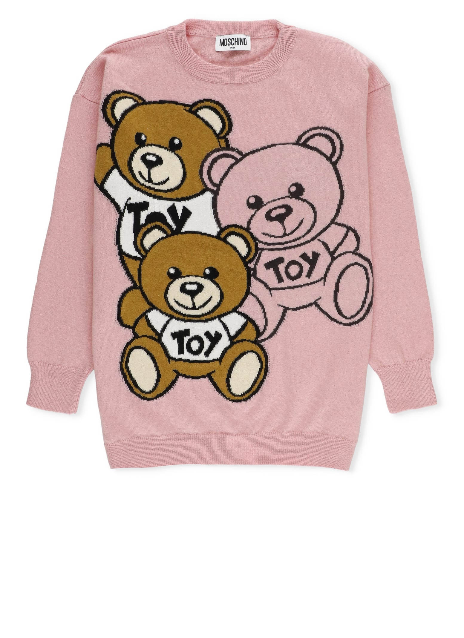 Shop Moschino Teddy Friends Sweater In Sugar Rose
