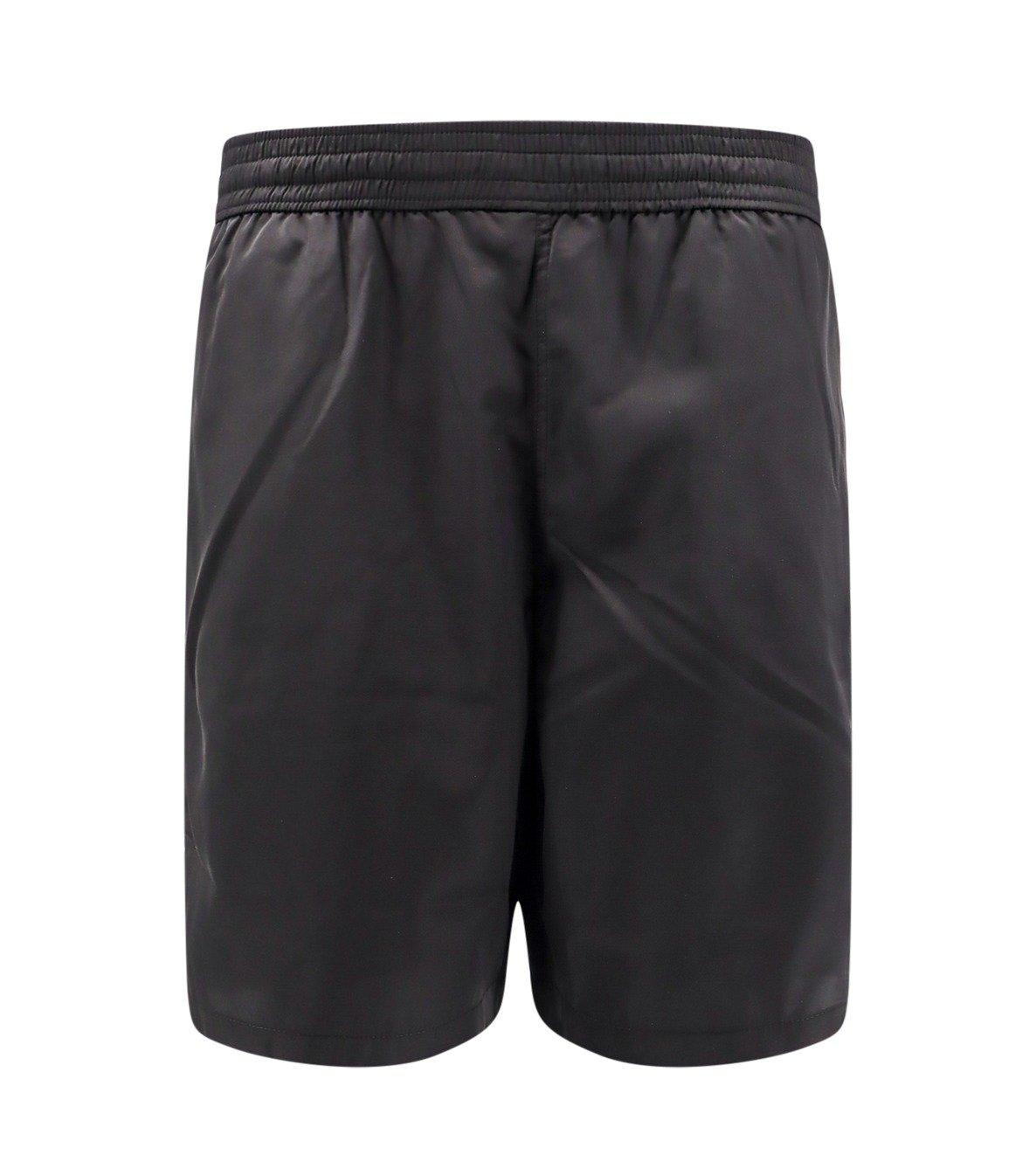 Shop Off-white Logo Printed Swim Shorts In Black