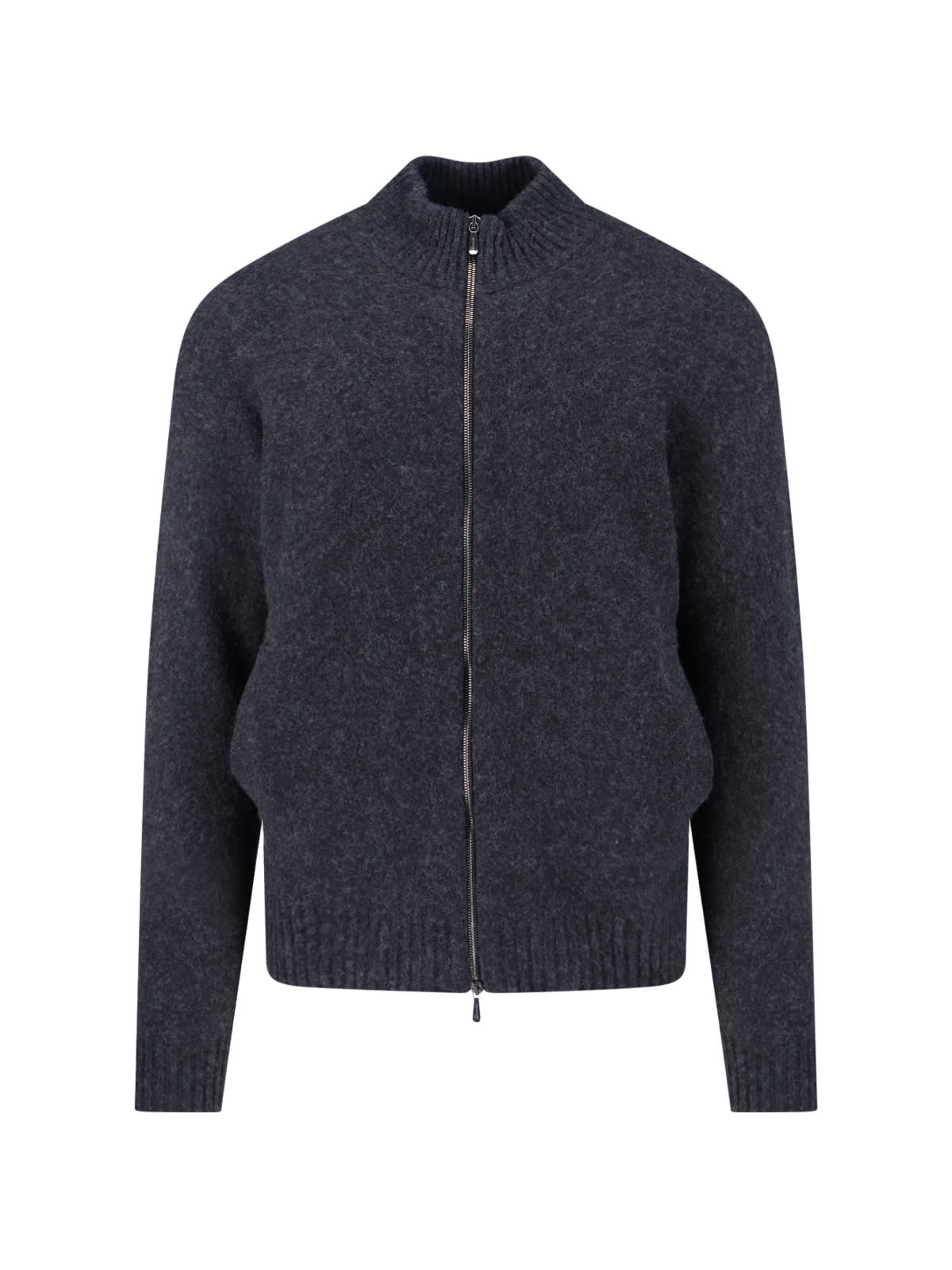 Drumohr Ribbed Crewneck Sweater Featuring Fitted Cuffs In Blue