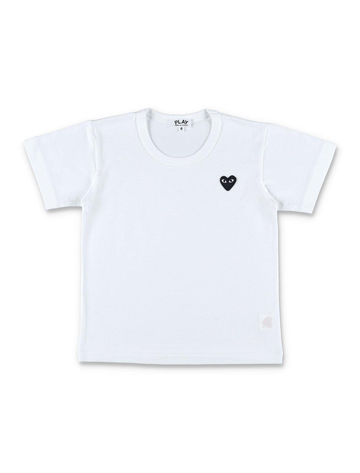 Shop Comme Des Garçons Play Heart Patch T-shirt In Bianco